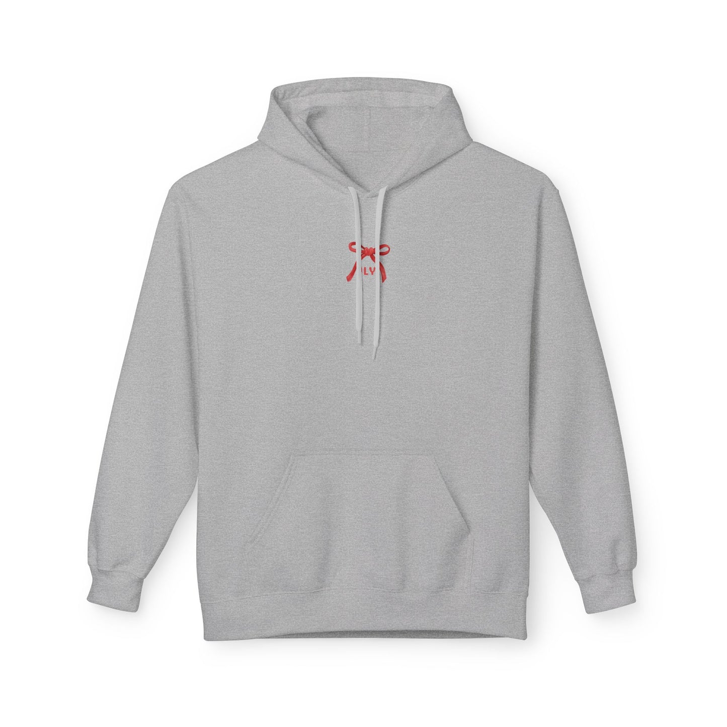 Chic Fleece Hoodie with JLY Bow Design - Perfect for Gift Giving, Cozy Casual Wear, Holiday Celebrations, Unisex Style, Everyday Comfort