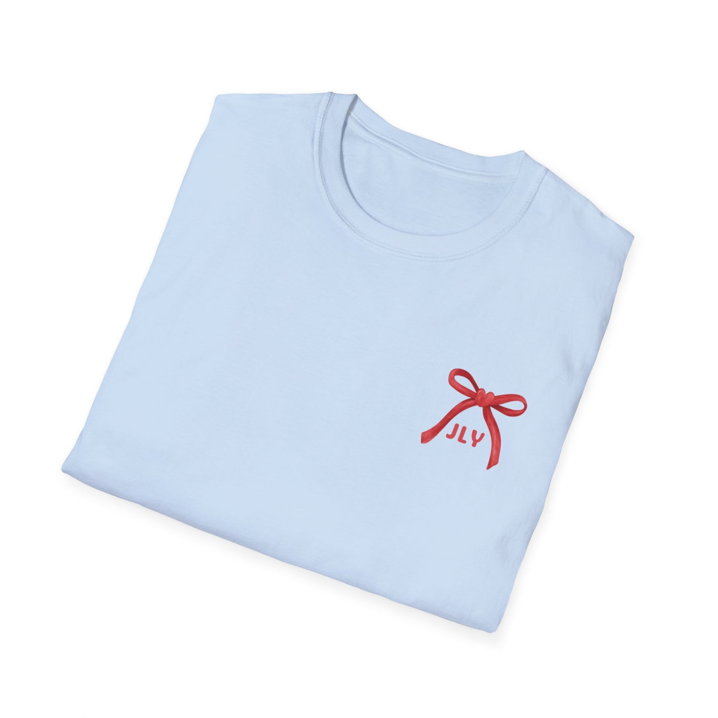 T-Shirt — Red Bow "JLY" Graphic Tee