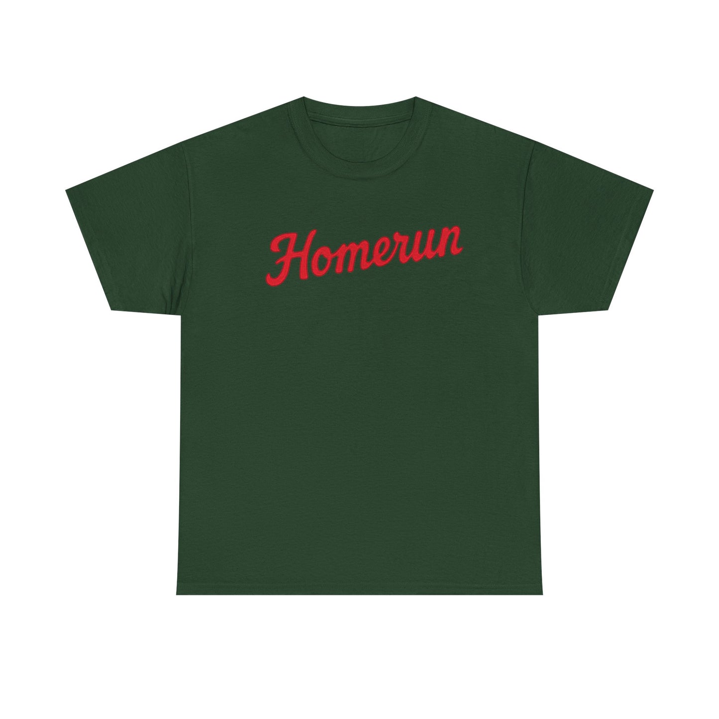 Homerun Baseball Tee — Retro Script Red Logo T-Shirt