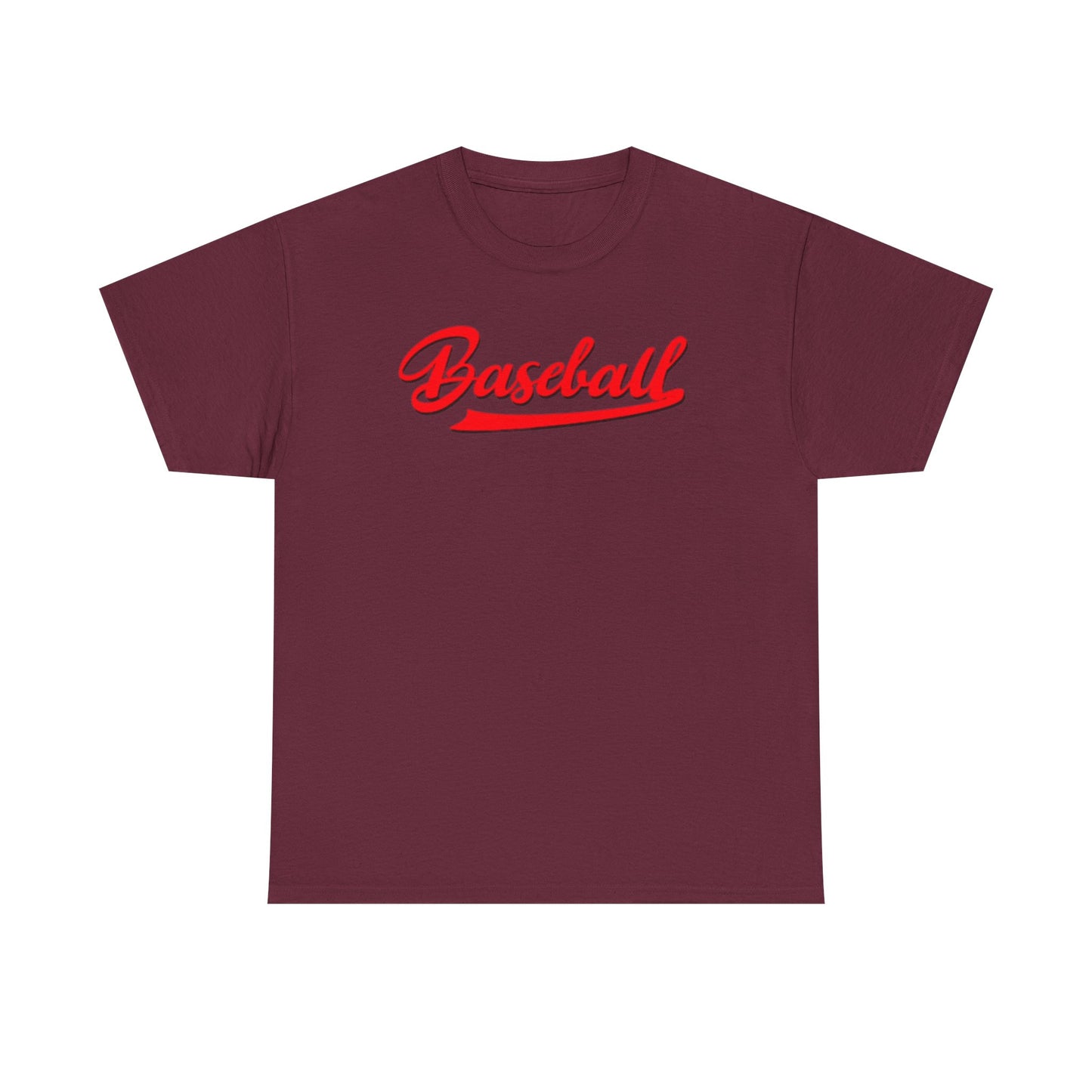 Baseball Script Tee — Red Vintage Baseball Logo T-Shirt