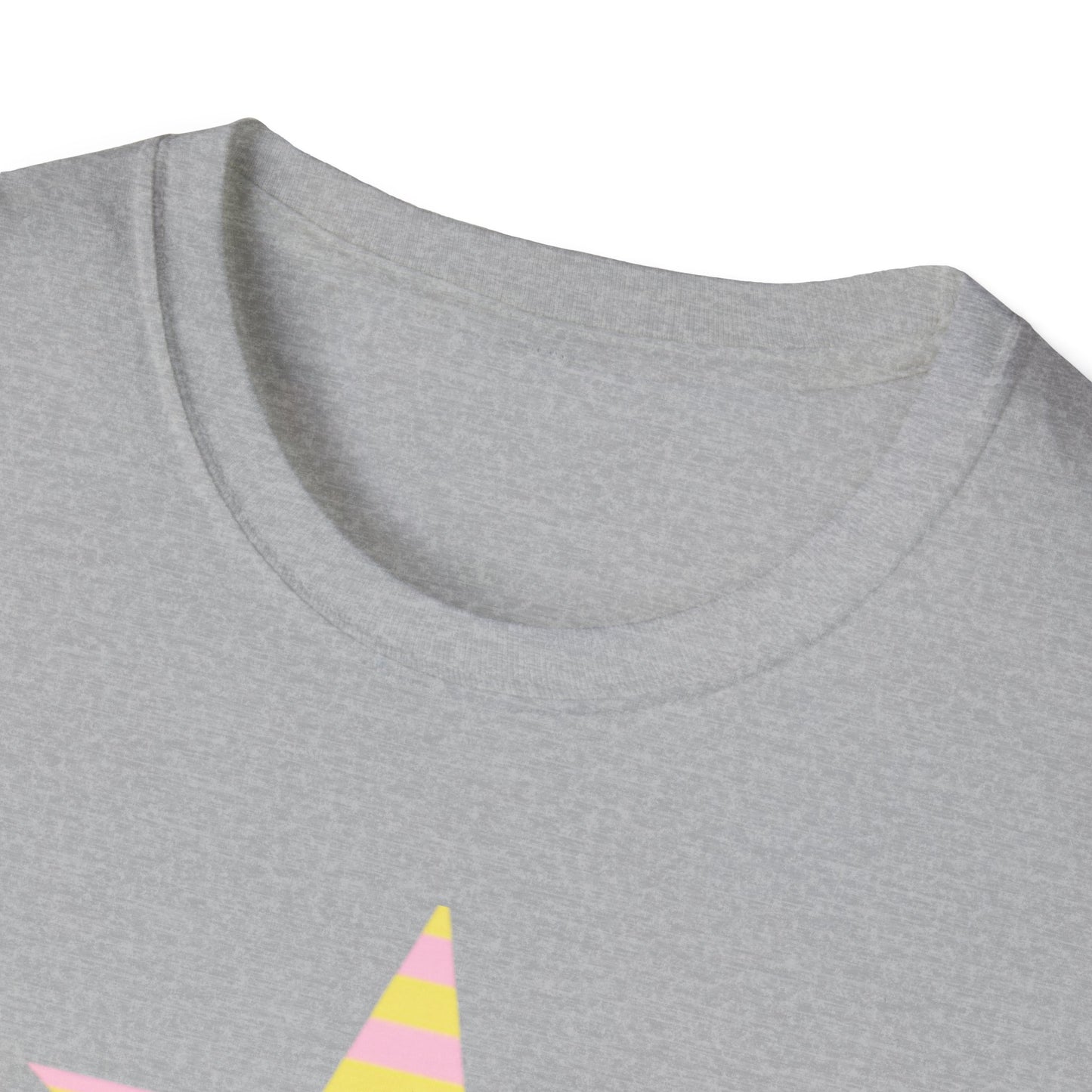 Star Stripe Tee — Pastel Pink & Yellow Graphic T-Shirt