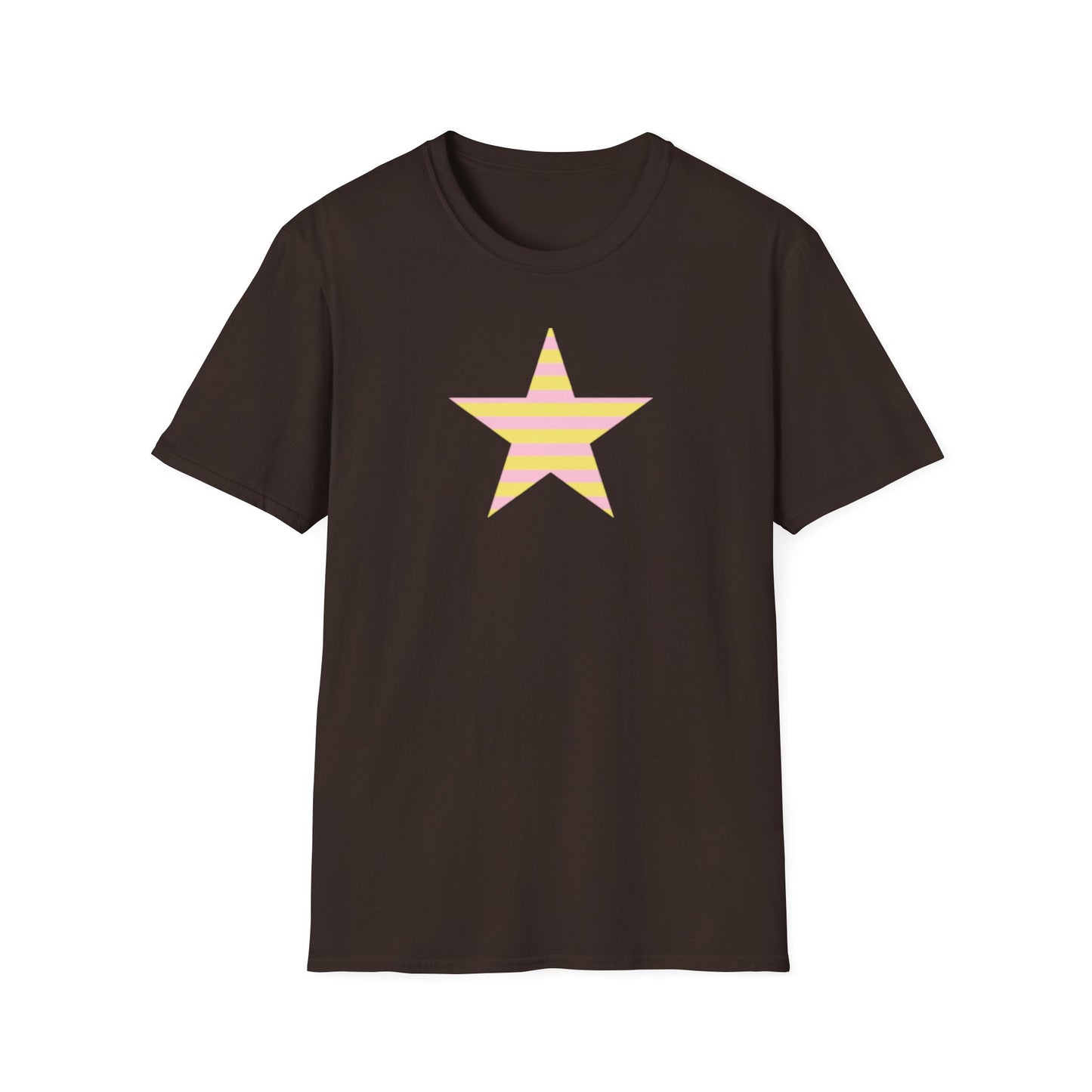 Star Stripe Tee — Pastel Pink & Yellow Graphic T-Shirt