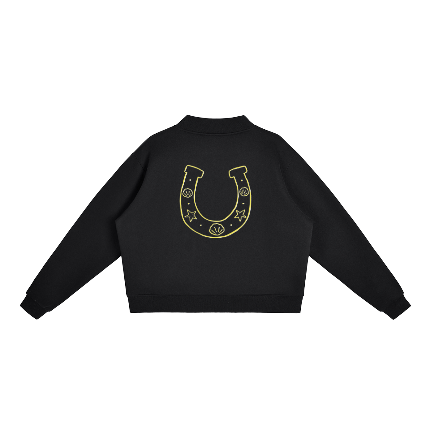 Coastal Luck Essential Fleece Mock-Neck Crew Sweatshirt