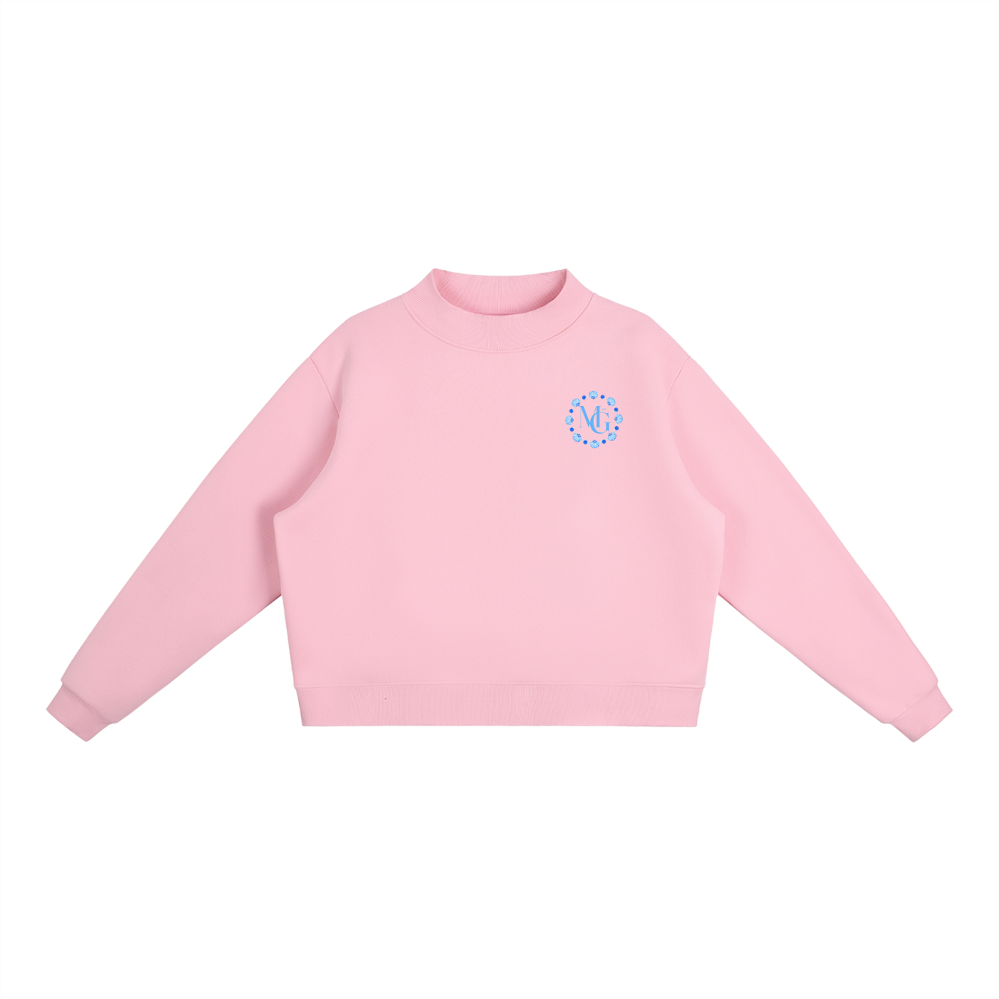 Coastal Logo Essential Fleece Mock-Neck Crew Sweatshirt
