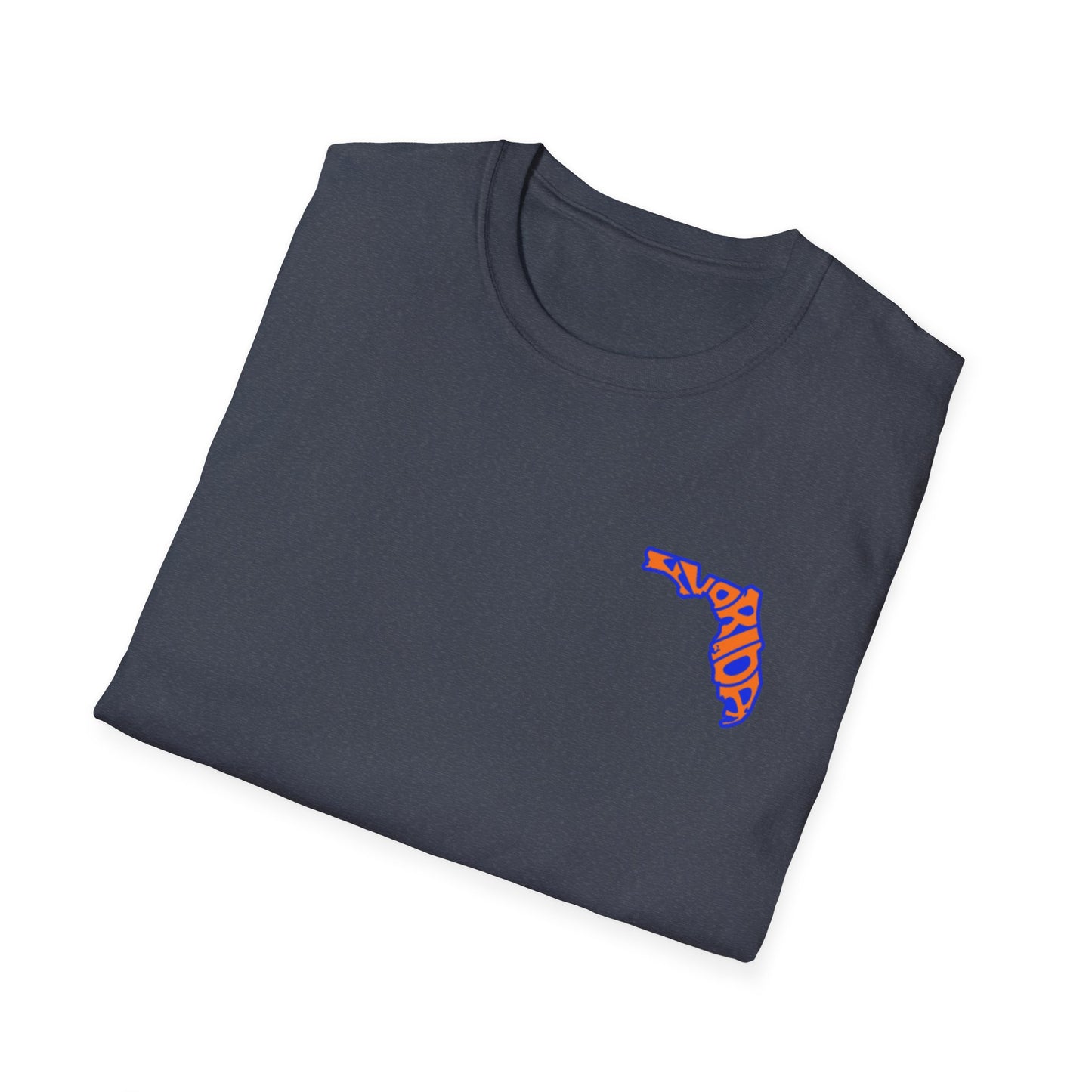 Florida State Outline T-Shirt — Orange & Blue 'Florida' Graphic Tee