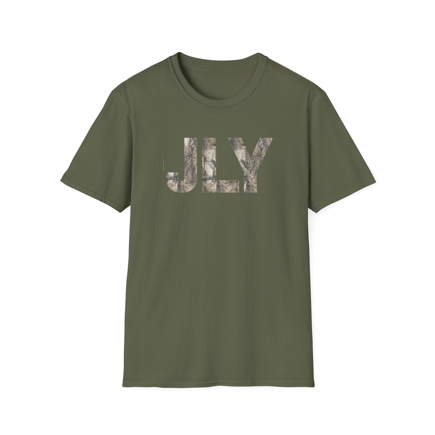 JLY Camouflage Initials T-Shirt — Camo Monogram Graphic Tee