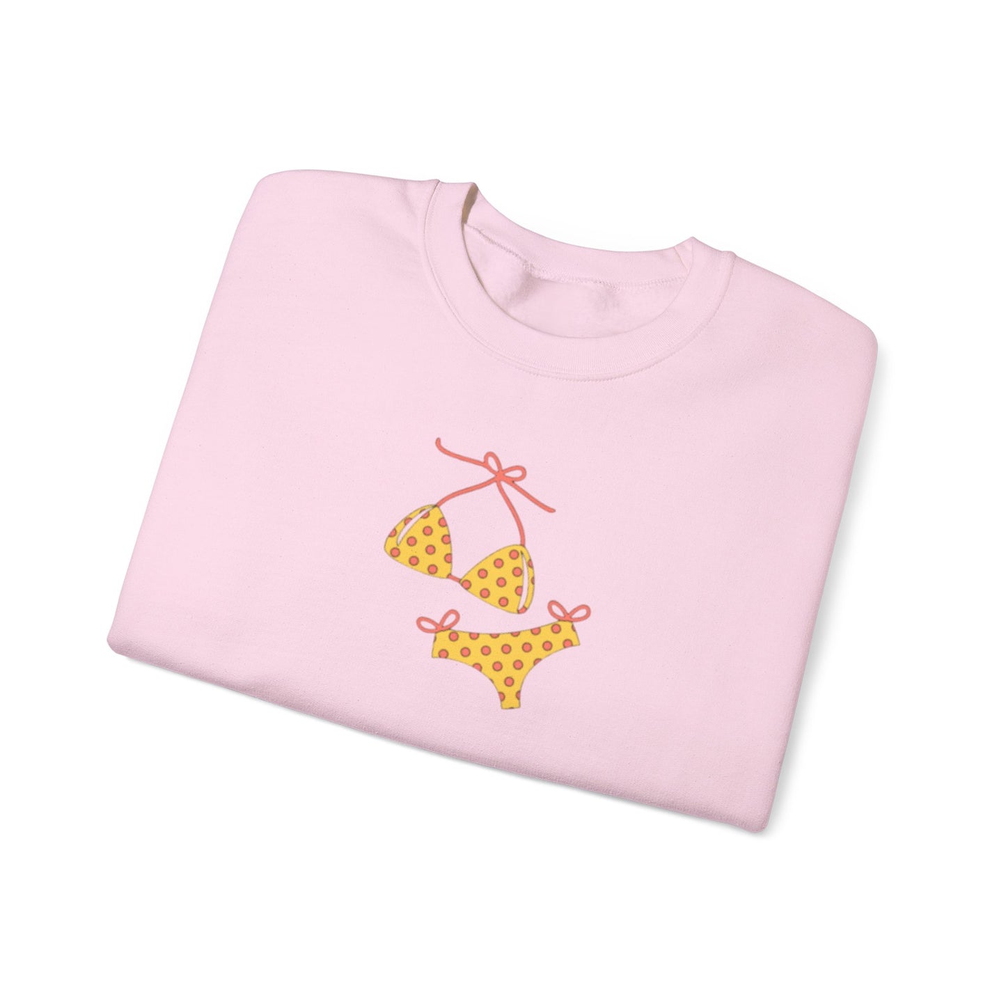 Yellow Polka Dot Bikini Crew neck — Cute Summer Beach Tee