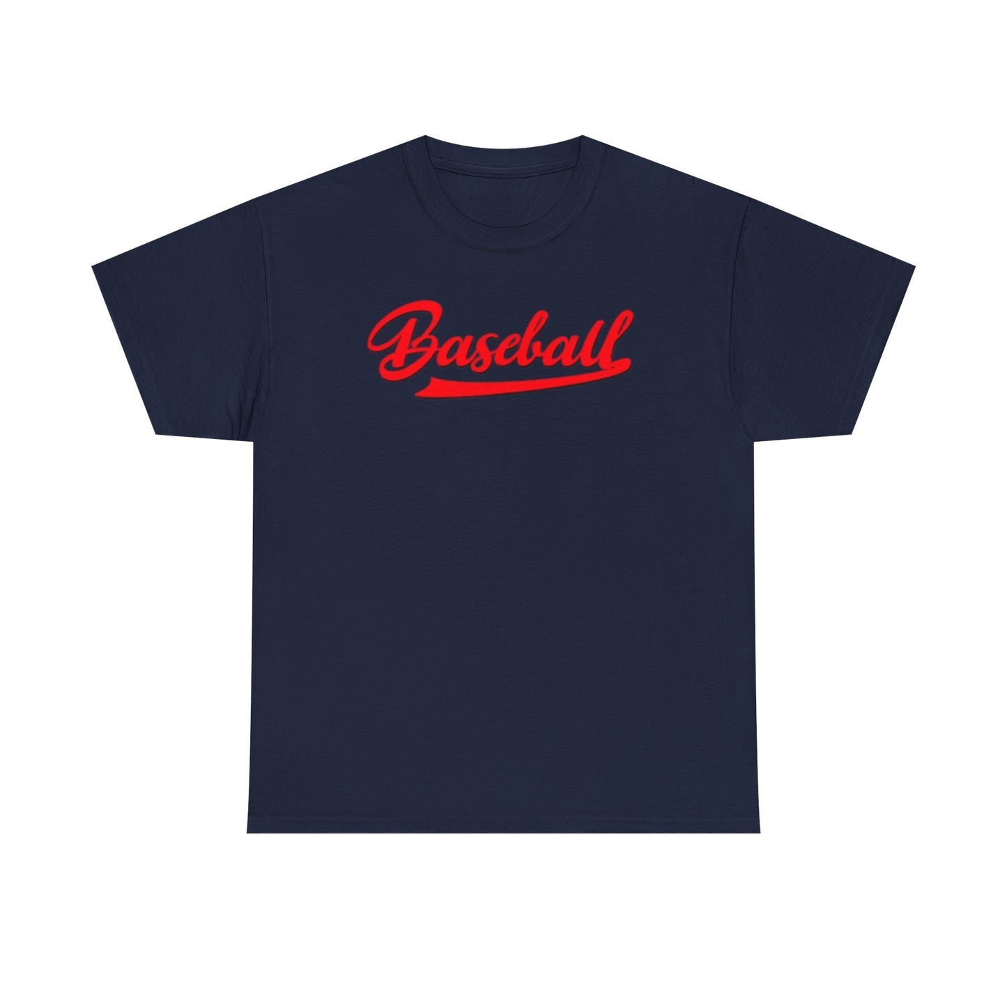 Baseball Script Tee — Red Vintage Baseball Logo T-Shirt