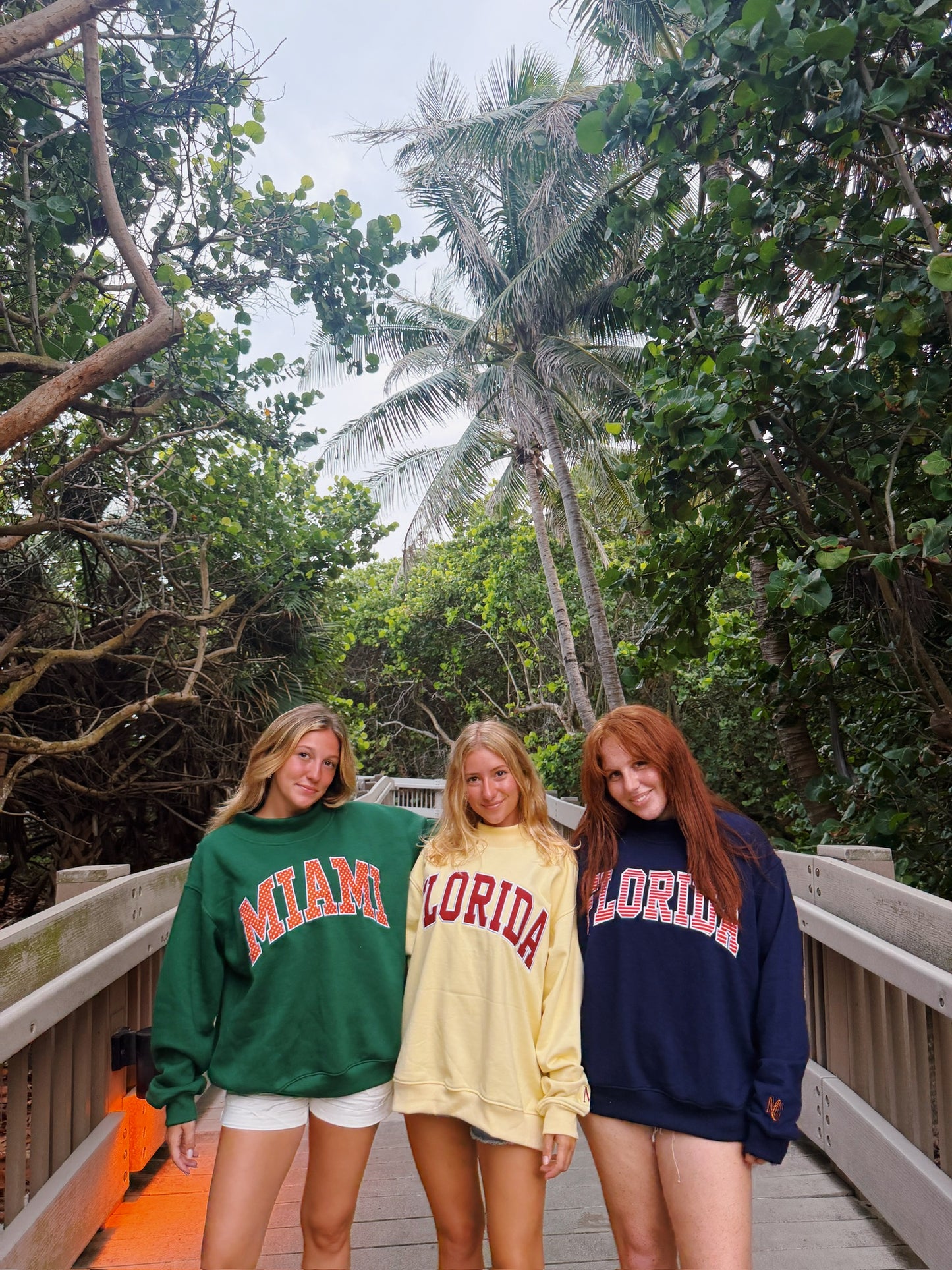 FLORIDA- NAVY AND ORANGE STRIPES MOCK NECK