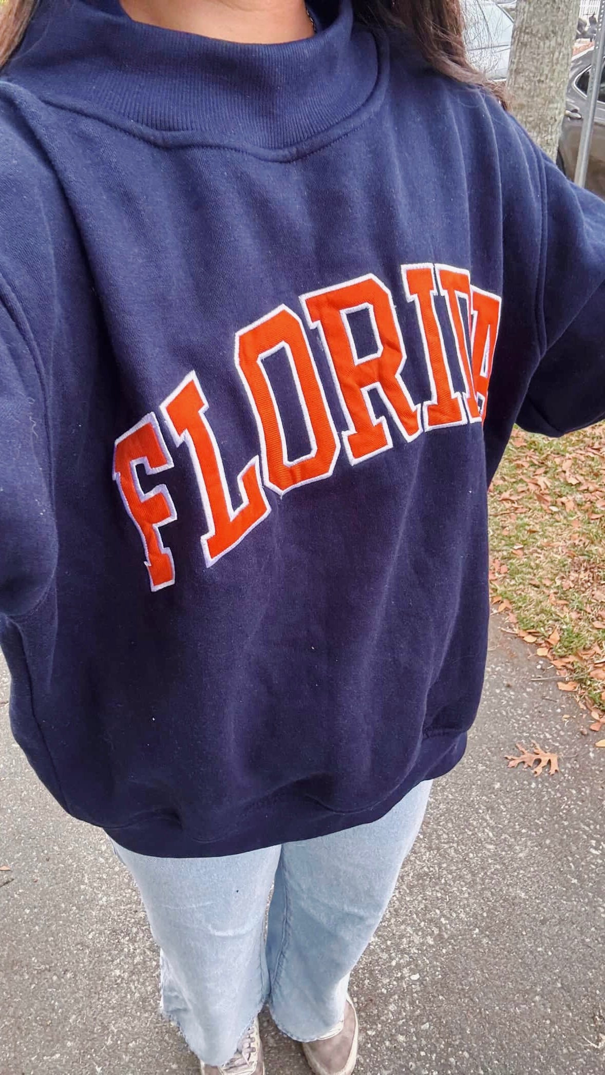 NAVY AND ORANGE FLORIDA MOCK NECK PREORDER!!!!!
