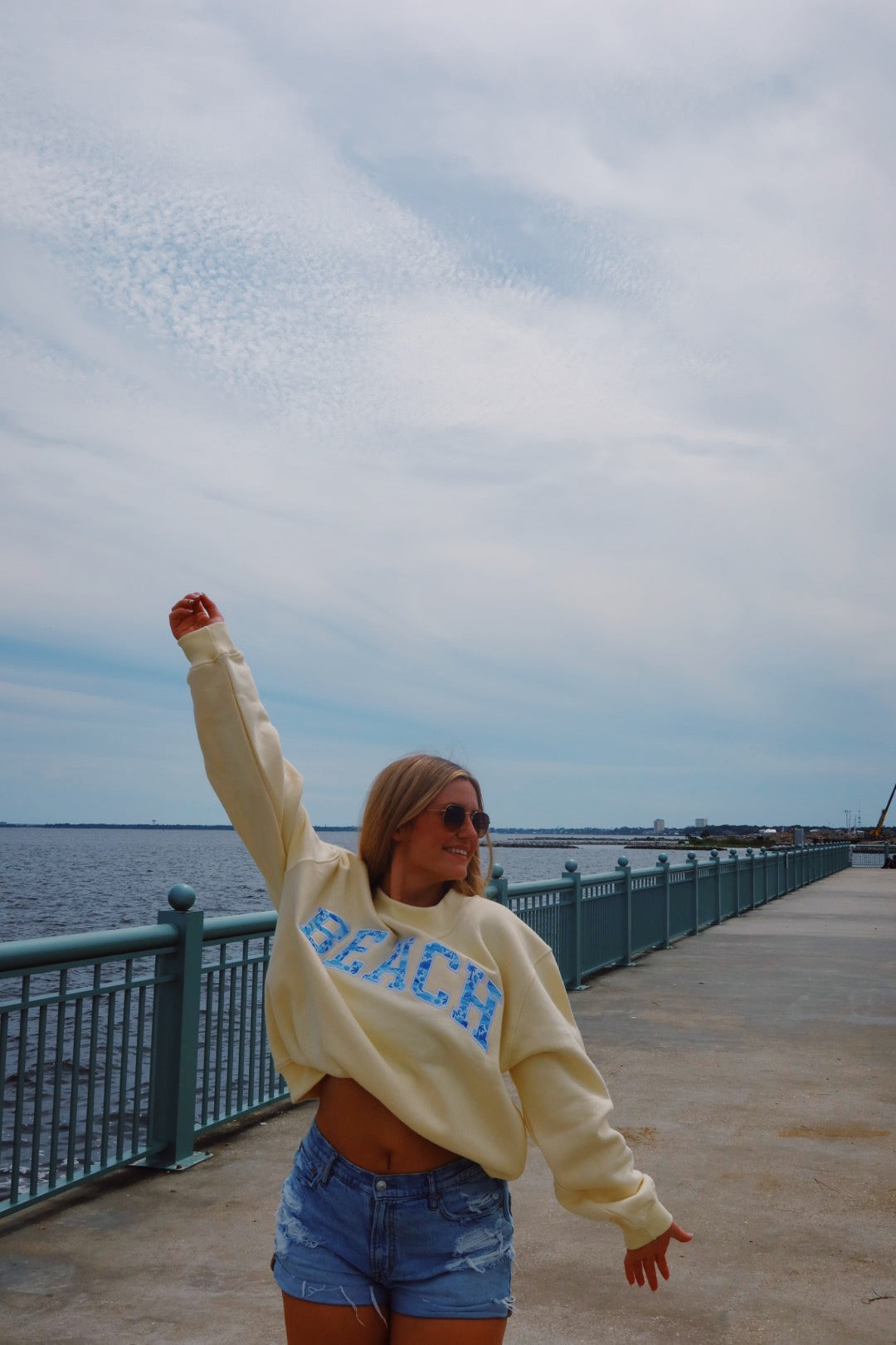 BEACH- COASTAL SUNSHINE MOCK NECK **PREORDER**
