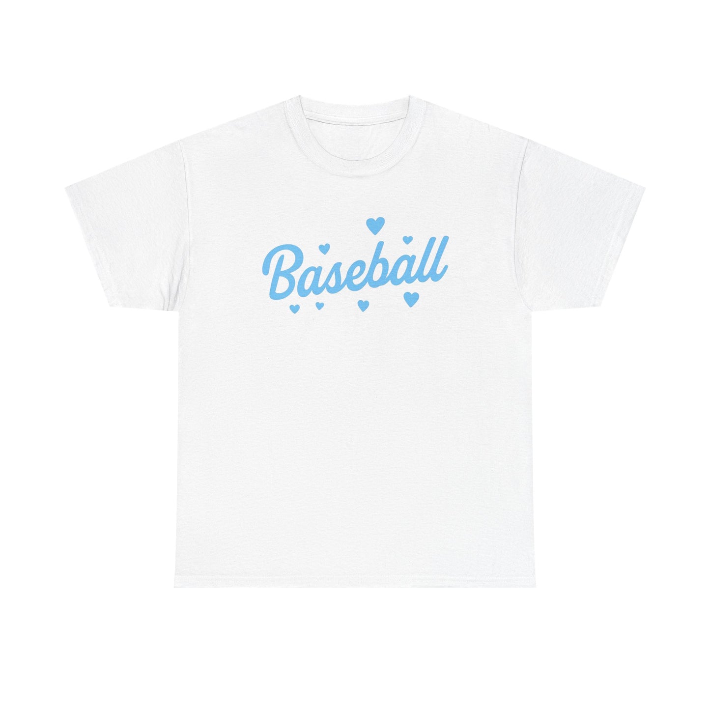 Baseball Heart Tee — Cute Script Baseball Shirt for Fans & Players
