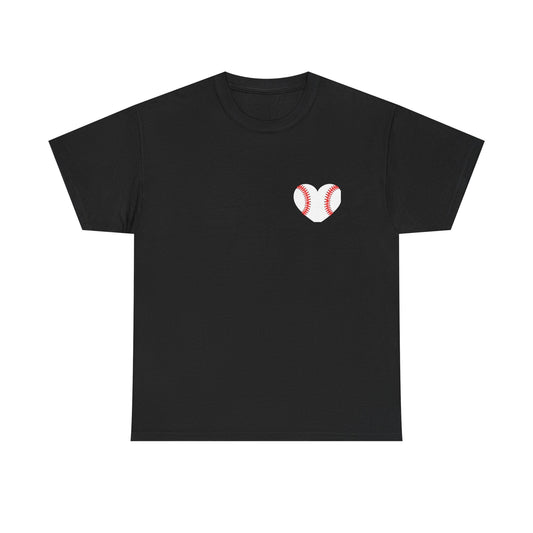 Baseball Heart Patchwork Tee – Patriotic Baseball Gear T‑Shirt