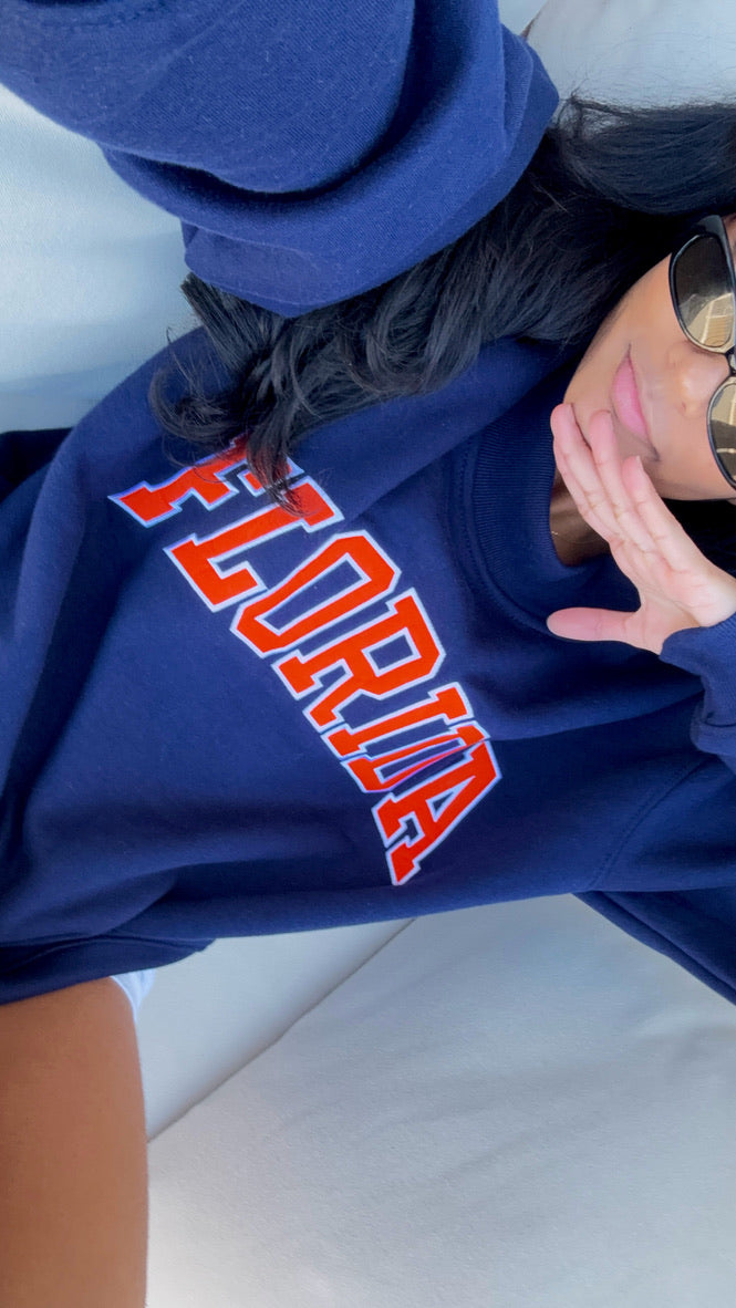 NAVY AND ORANGE FLORIDA MOCK NECK PREORDER!!!!!