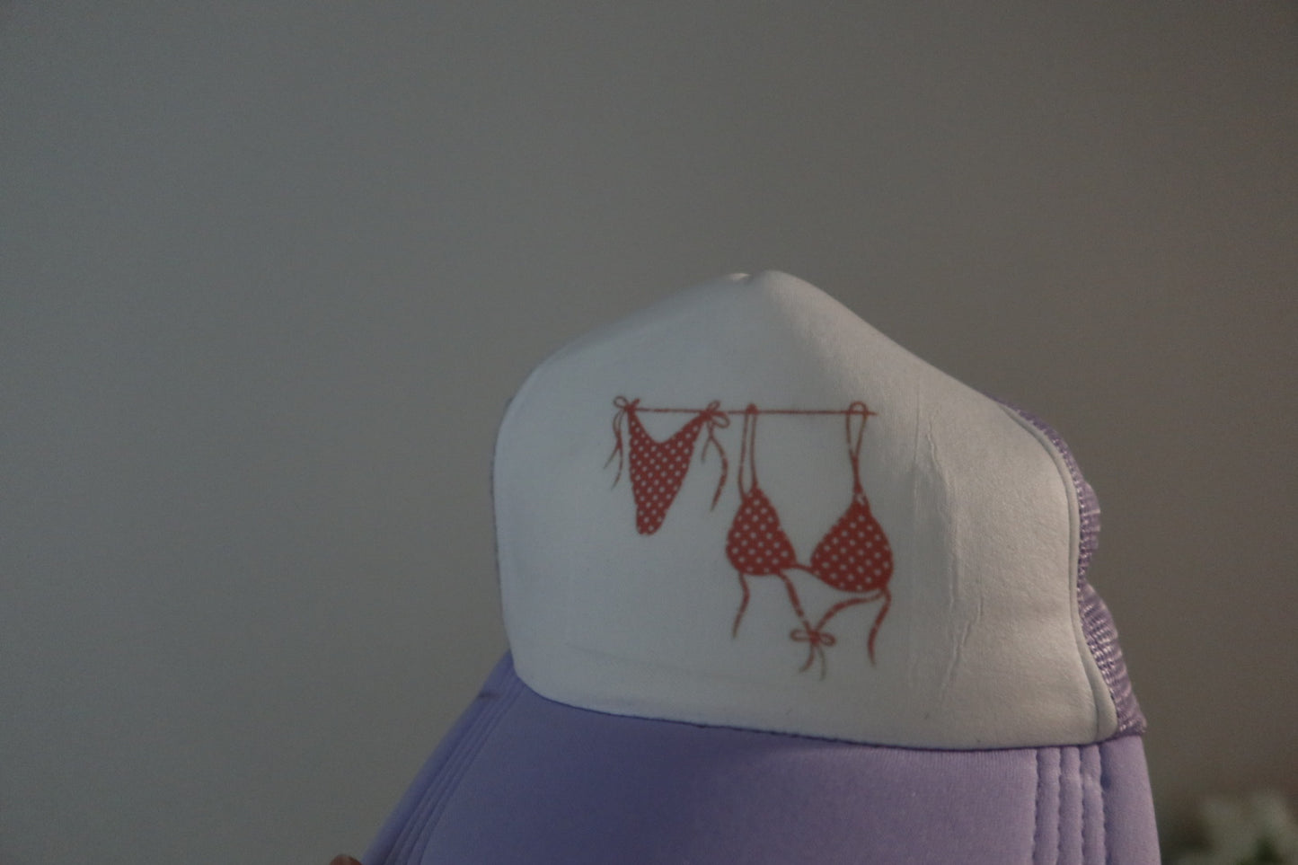PURPLE AND PINK BIKINI TRUCKER HAT