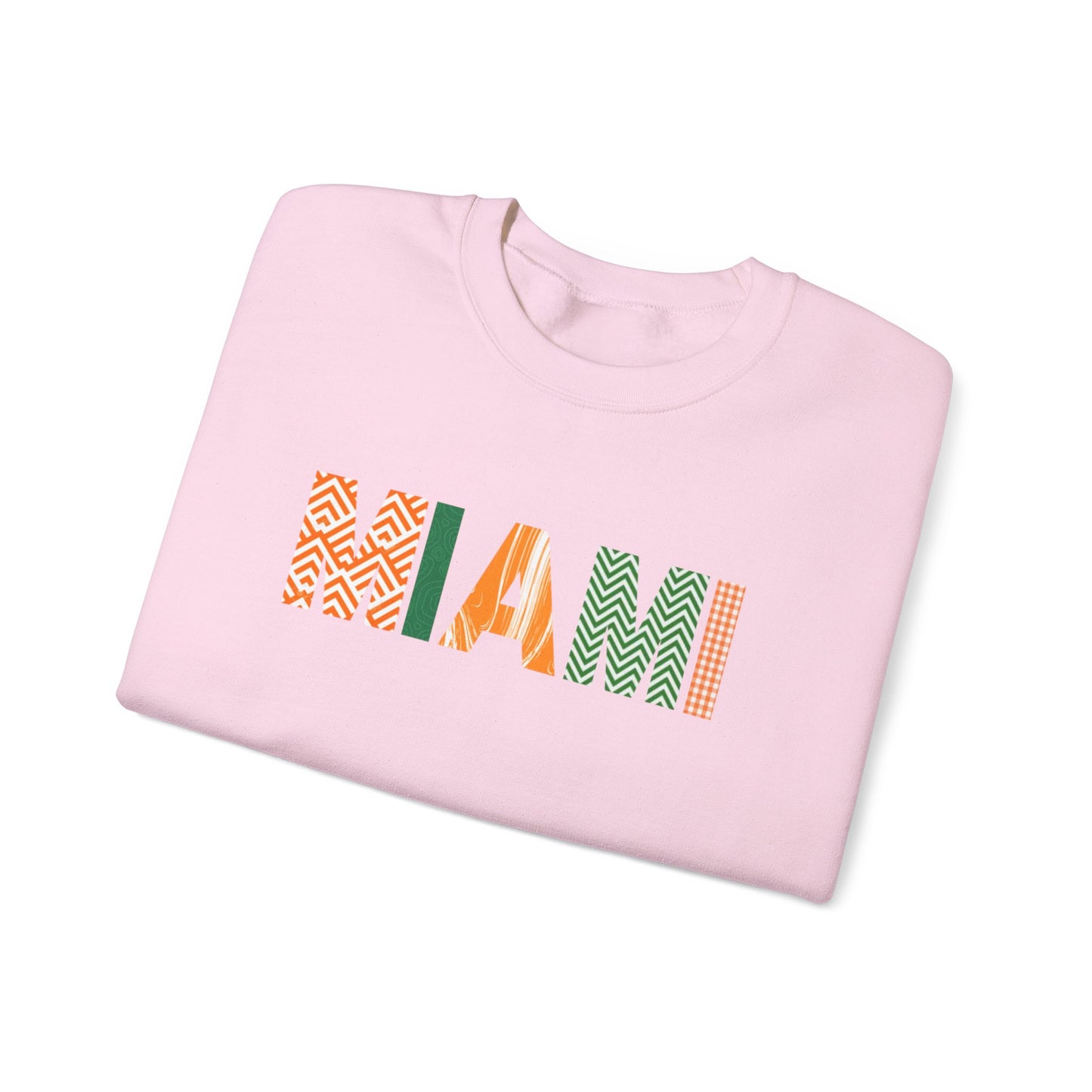Miami Pattern Crewneck Sweatshirt — Colorful Geometric Miami Graphic