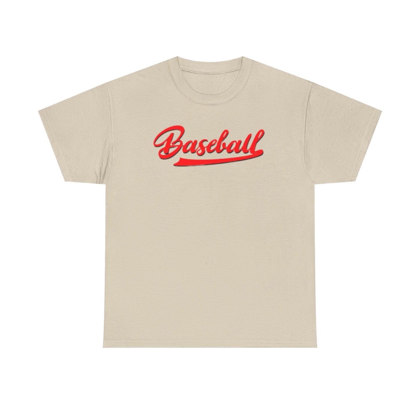 Baseball Script Tee — Red Vintage Baseball Logo T-Shirt