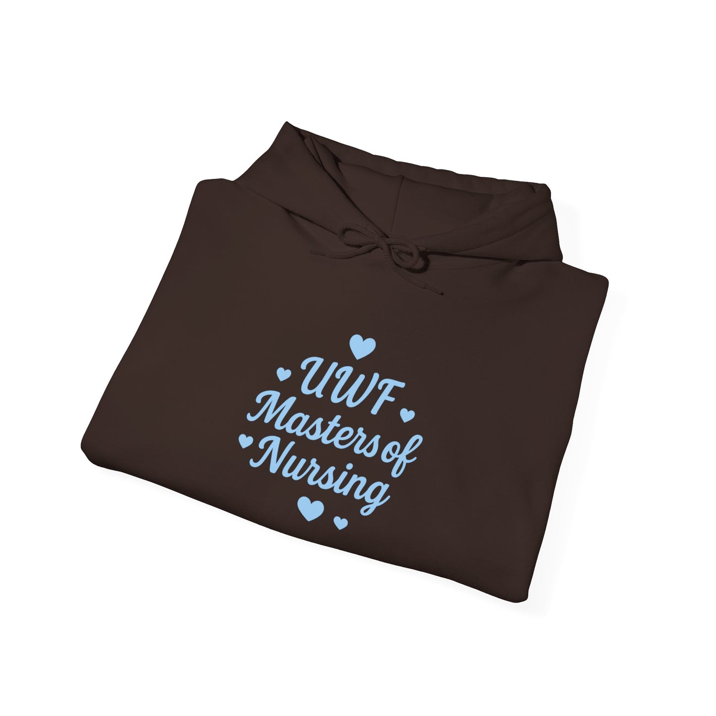 UWF Masters of Nursing Hoodie — Light Blue Heart Nursing School Sweatshirt