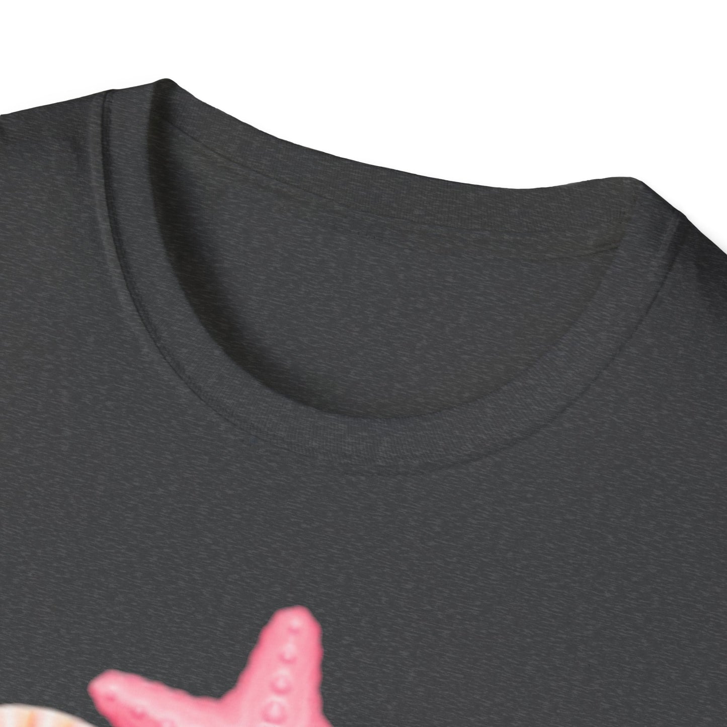 Seashell & Starfish Beach T-Shirt — Pink Coastal Summer Tee