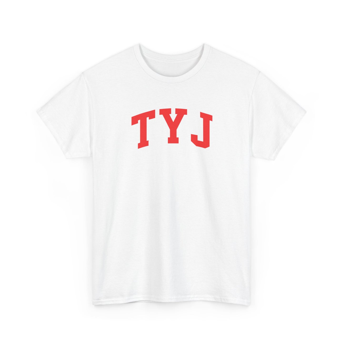 TYJ Arch Logo T-Shirt — Minimal Red College-Style Tee