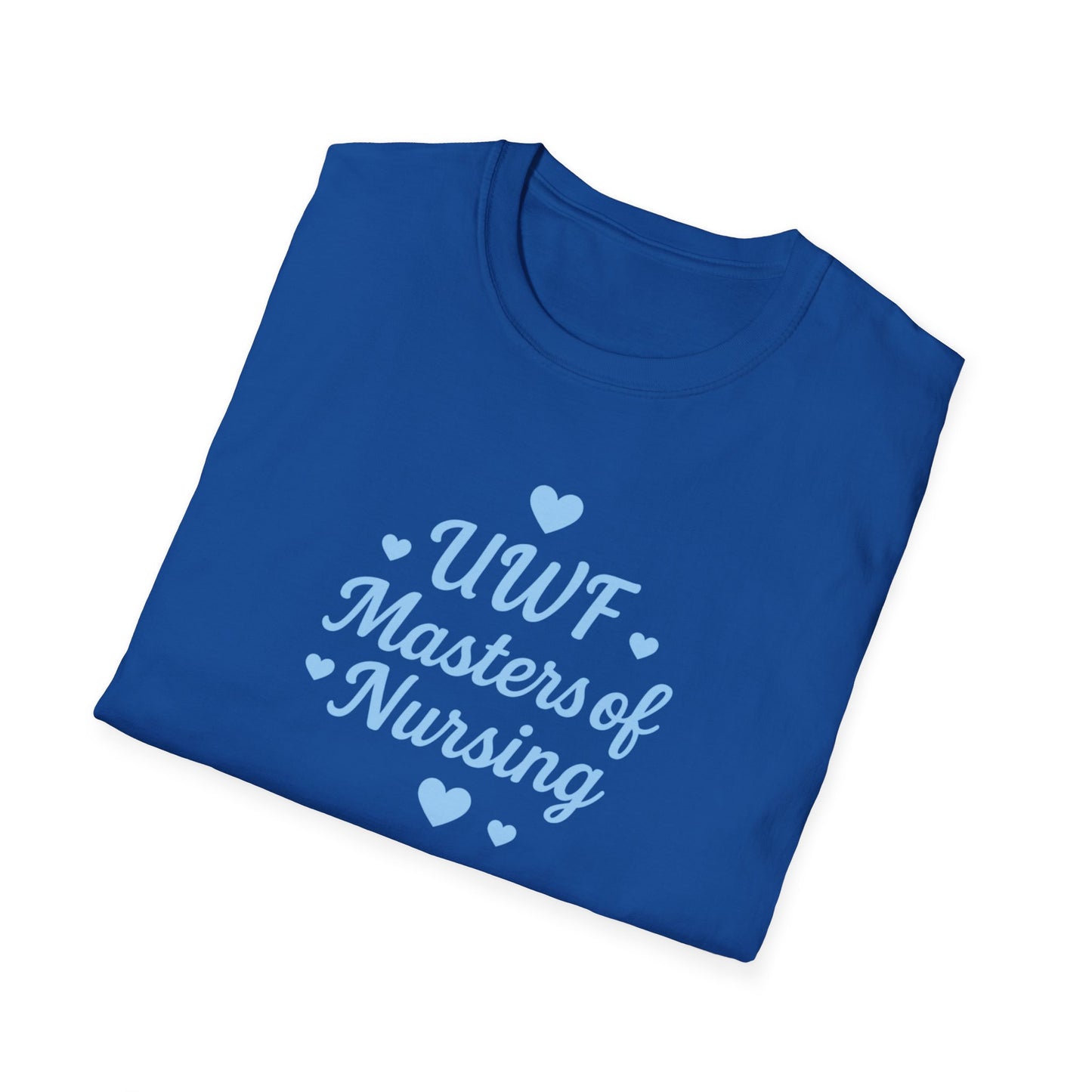 UWF Masters of Nursing T-Shirt — Light Blue Heart Nursing School Tee
