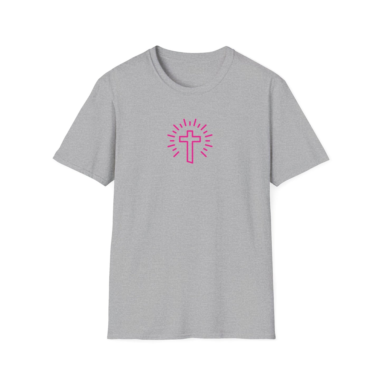 Christian Cross T-Shirt — Pink Radiant Faith Tee