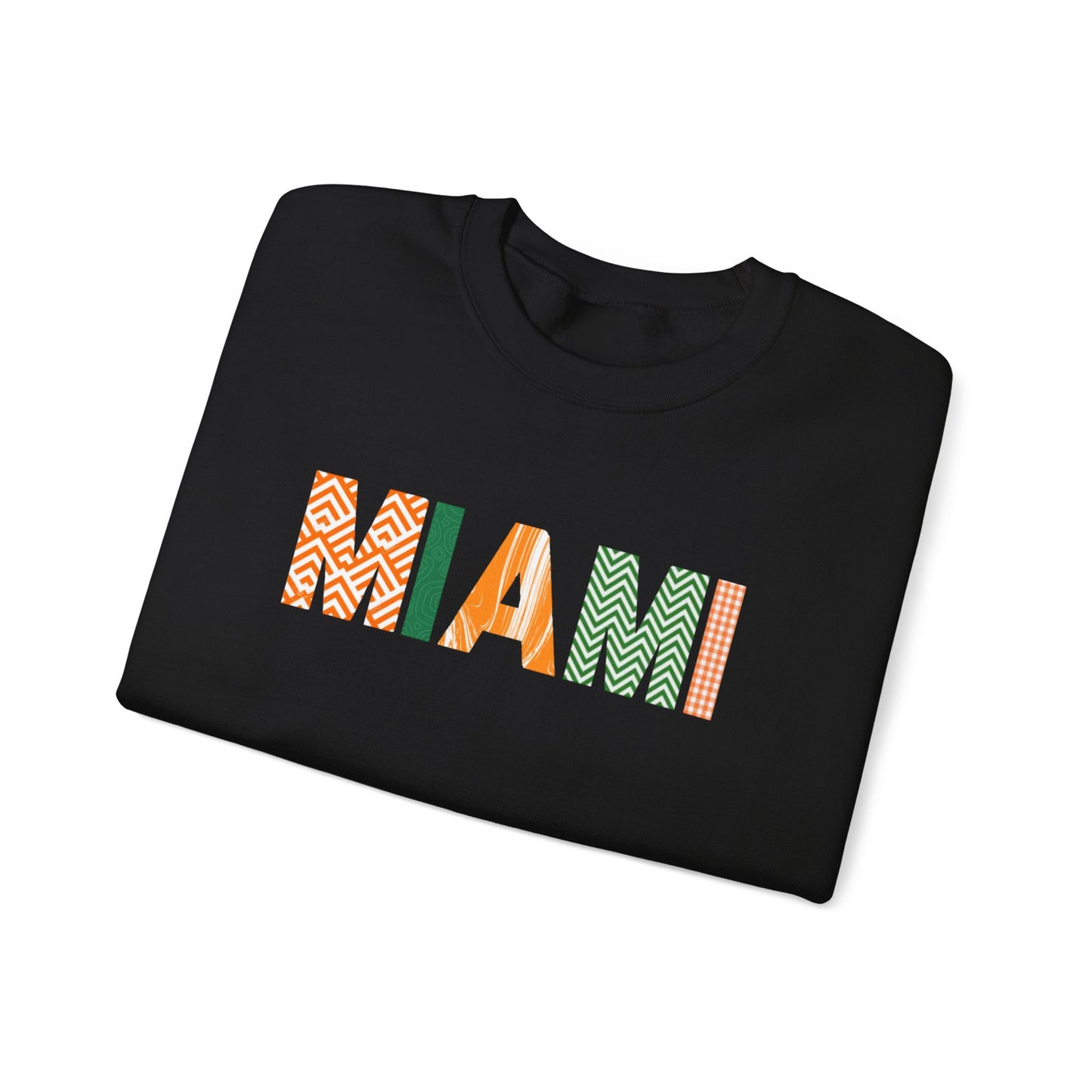 Miami Pattern Crewneck Sweatshirt — Colorful Geometric Miami Graphic