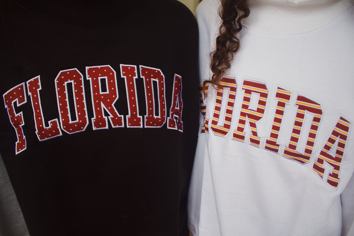 GARNET AND GOLD STRIPE FLORIDA MOCKNECK