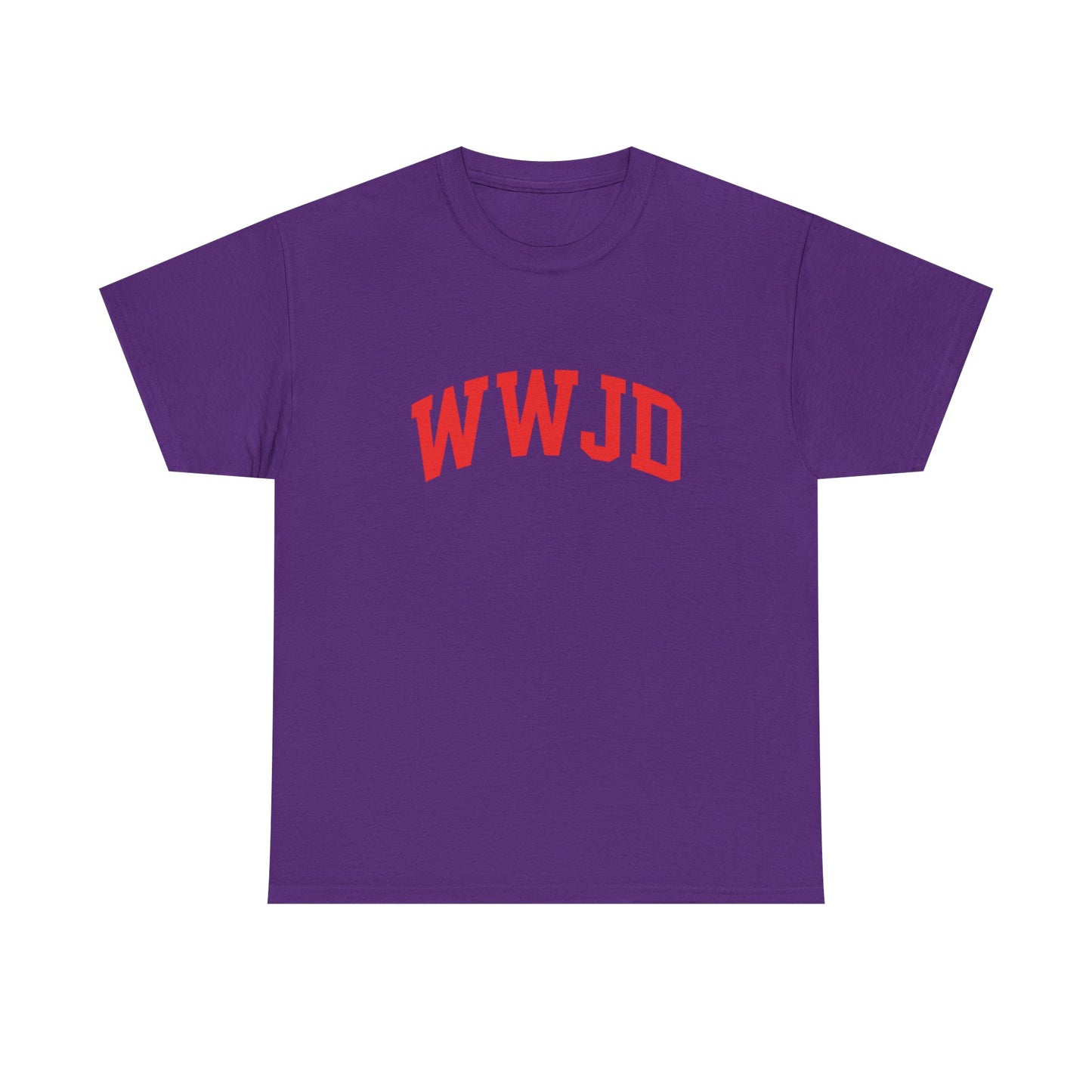 WWJD T-Shirt — Classic Red Lettering Christian Tee