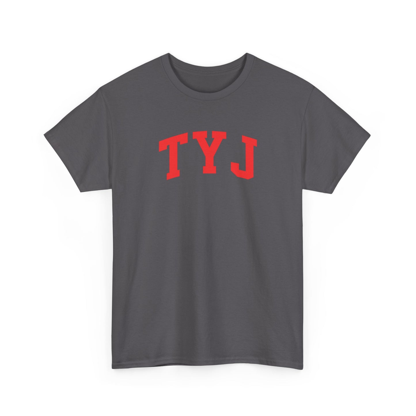 TYJ Arch Logo T-Shirt — Minimal Red College-Style Tee