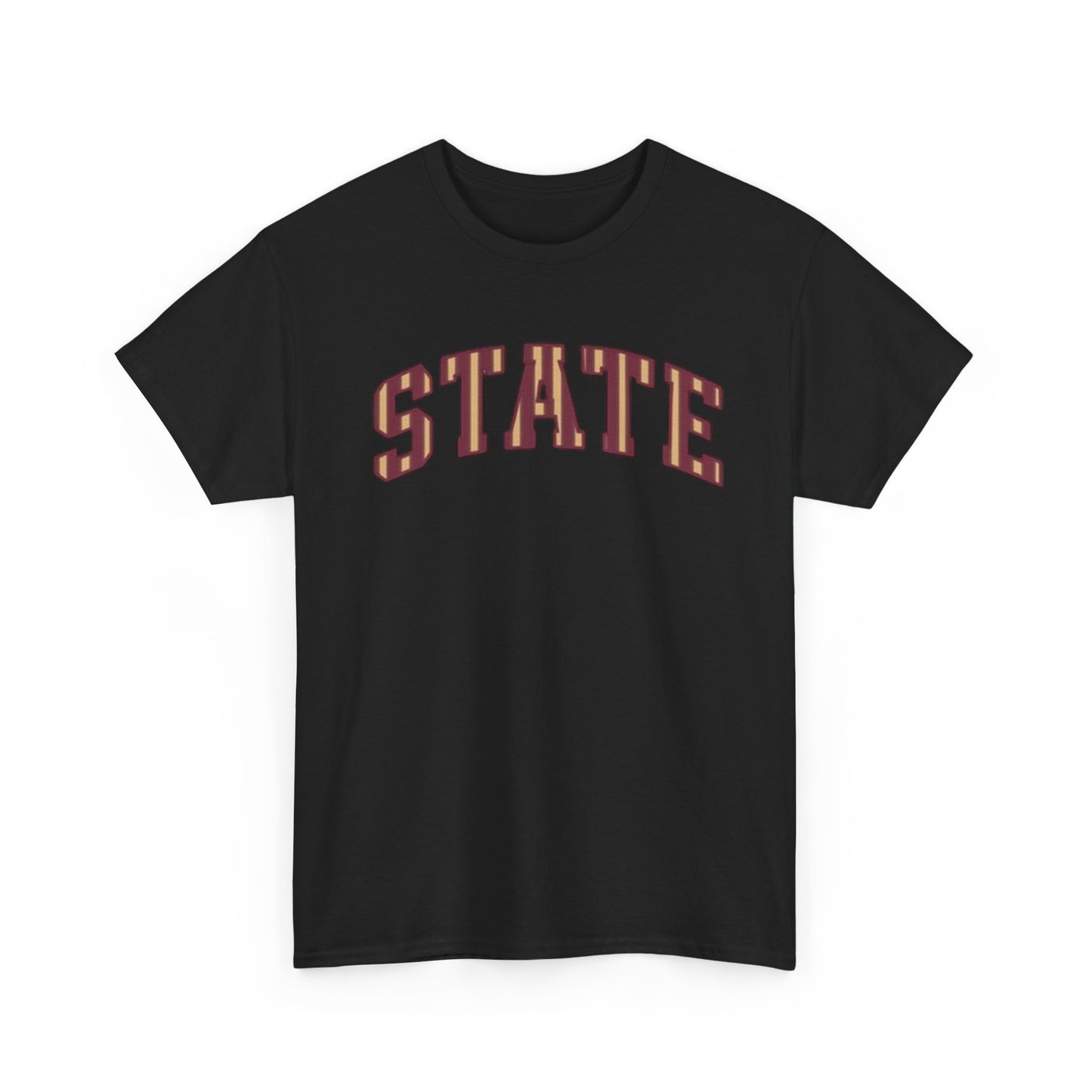 STATE Retro College Tee – Vintage Letterman Arched Logo T-Shirt