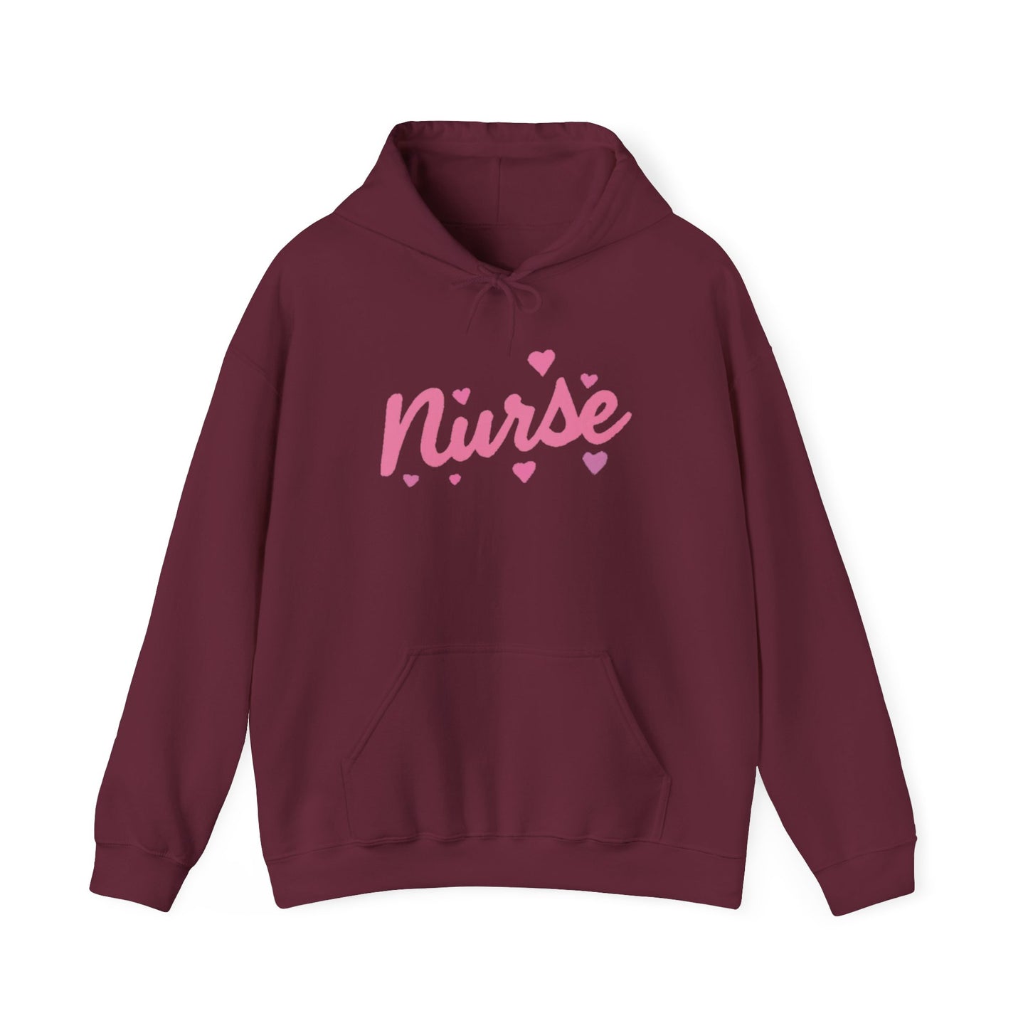 Nurse Heart Hoodie — Pink Script Nurse Hoodie for Medical Professionals, Gifts for Nurses