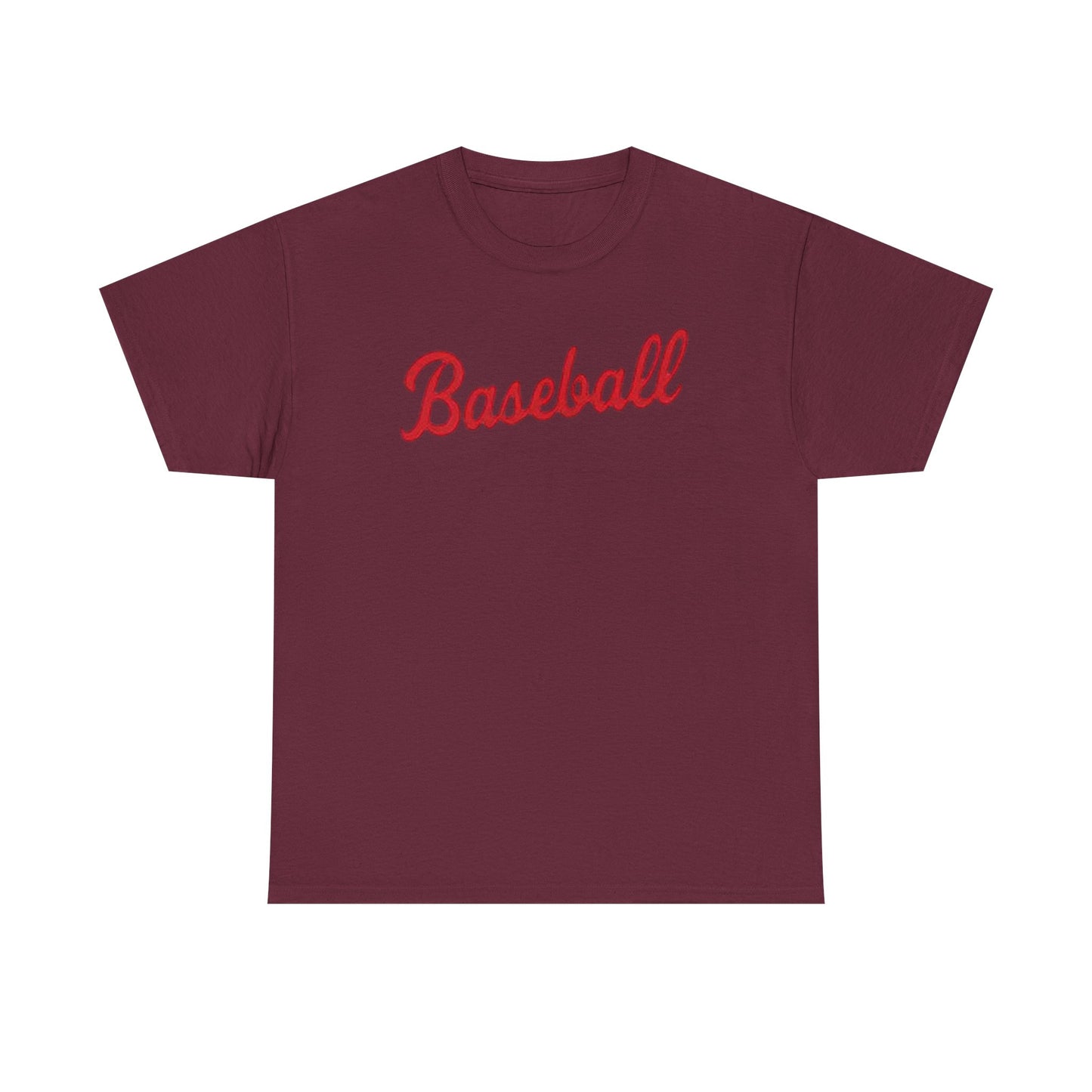 Baseball Script Tee — Retro Red Baseball T‑Shirt