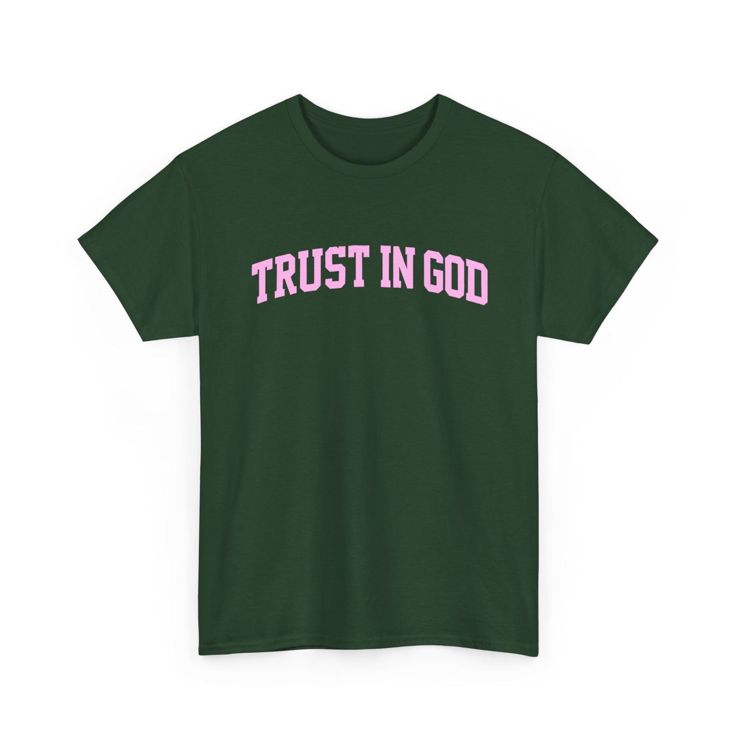Trust in God Tee — Pink Faith Graphic Shirt