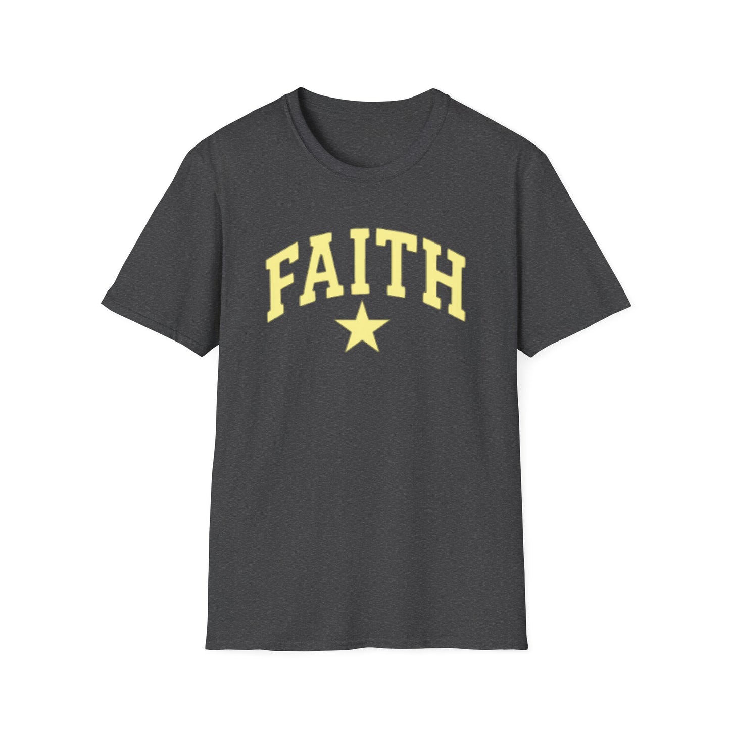 Faith Graphic T-Shirt — Yellow Lettering with Star