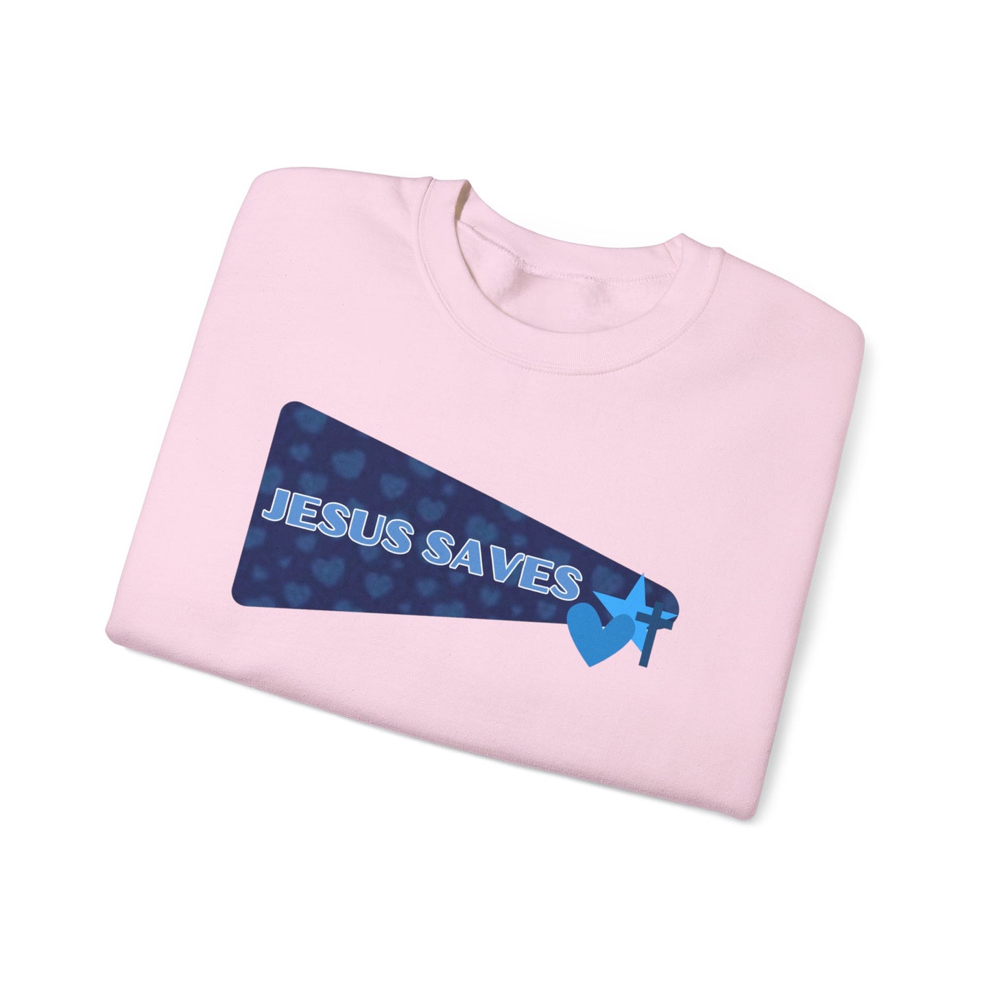 Jesus Saves Crewneck Sweatshirt — Christian Faith Graphic Pullover