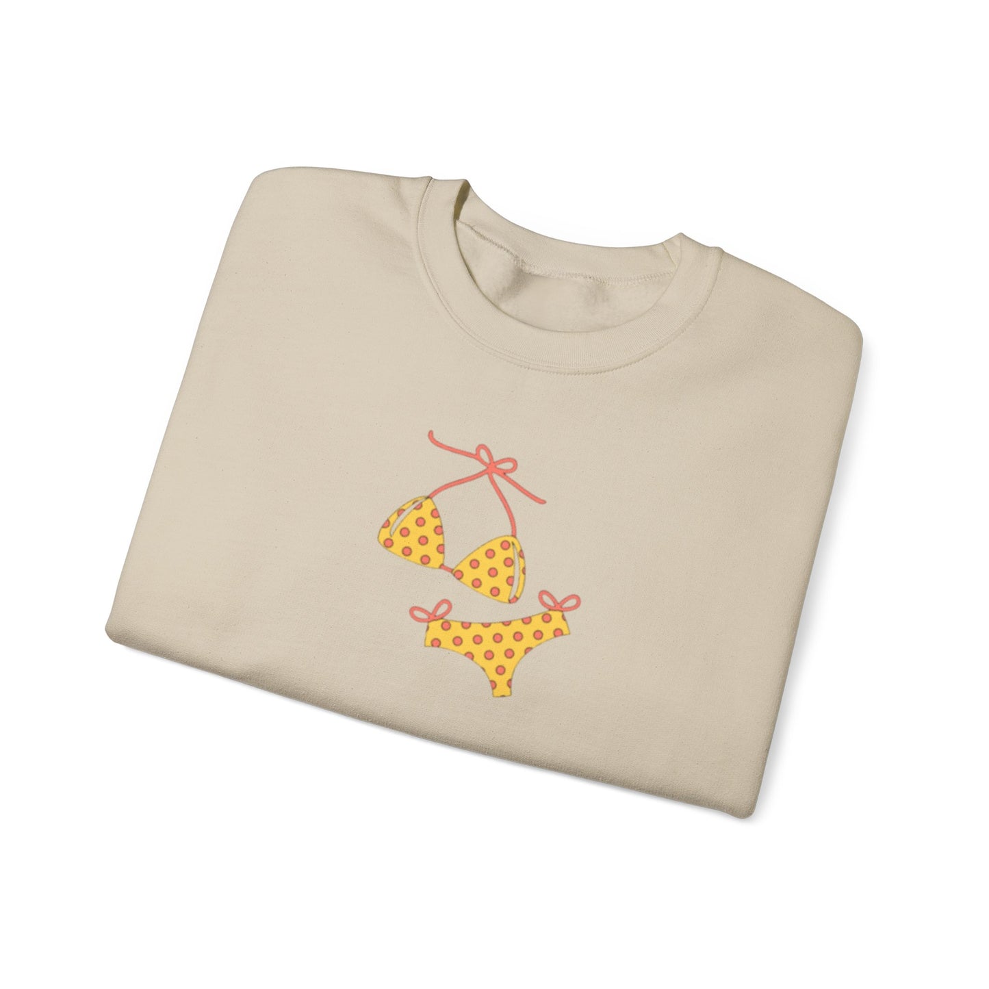 Yellow Polka Dot Bikini Crew neck — Cute Summer Beach Tee
