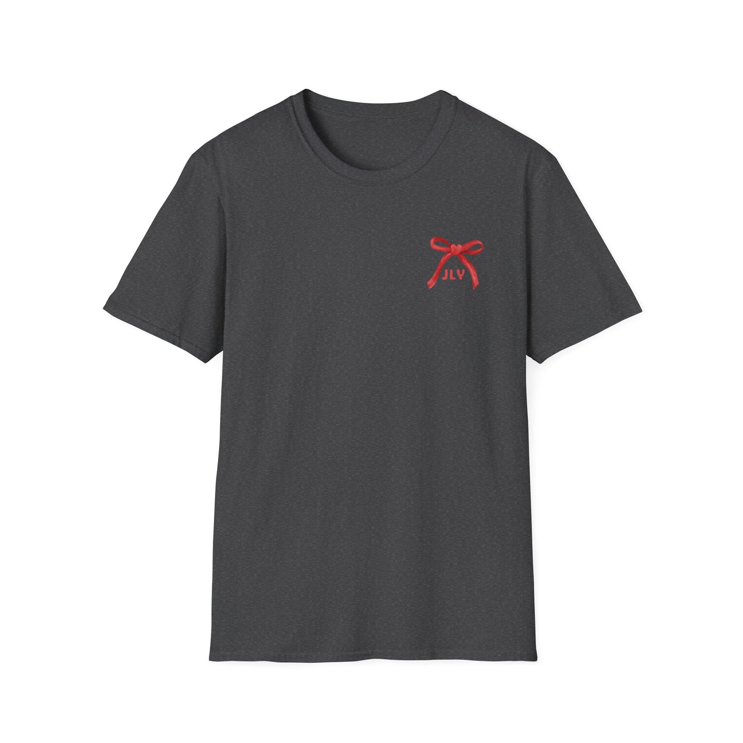 T-Shirt — Red Bow "JLY" Graphic Tee