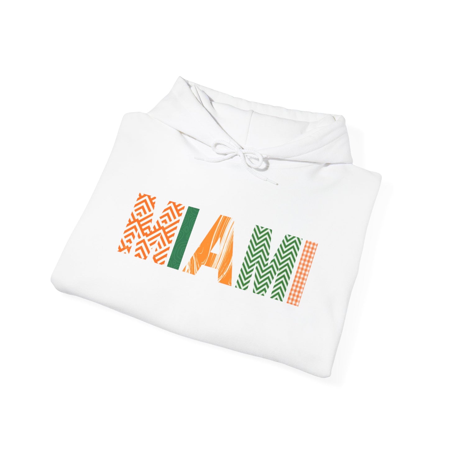 Miami Patterned Hoodie - Bright Geometric MIA City Sweatshirt