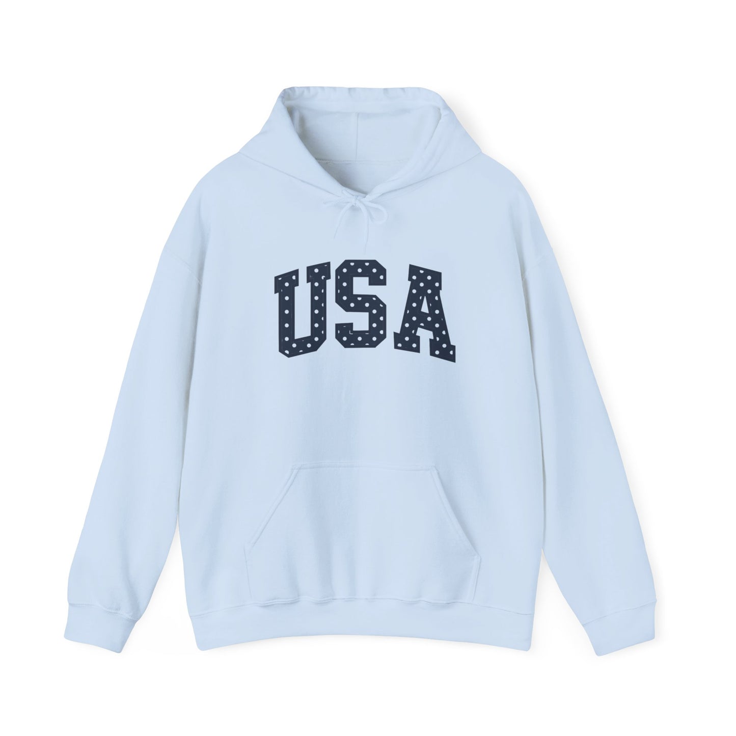 USA Stars Hoodie — Patriotic American Flag Lettering Pullover