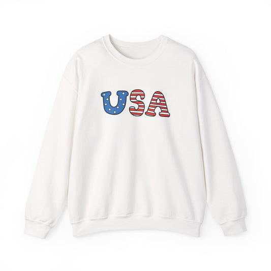 USA Flag Graphic Sweatshirt — Patriotic Crewneck