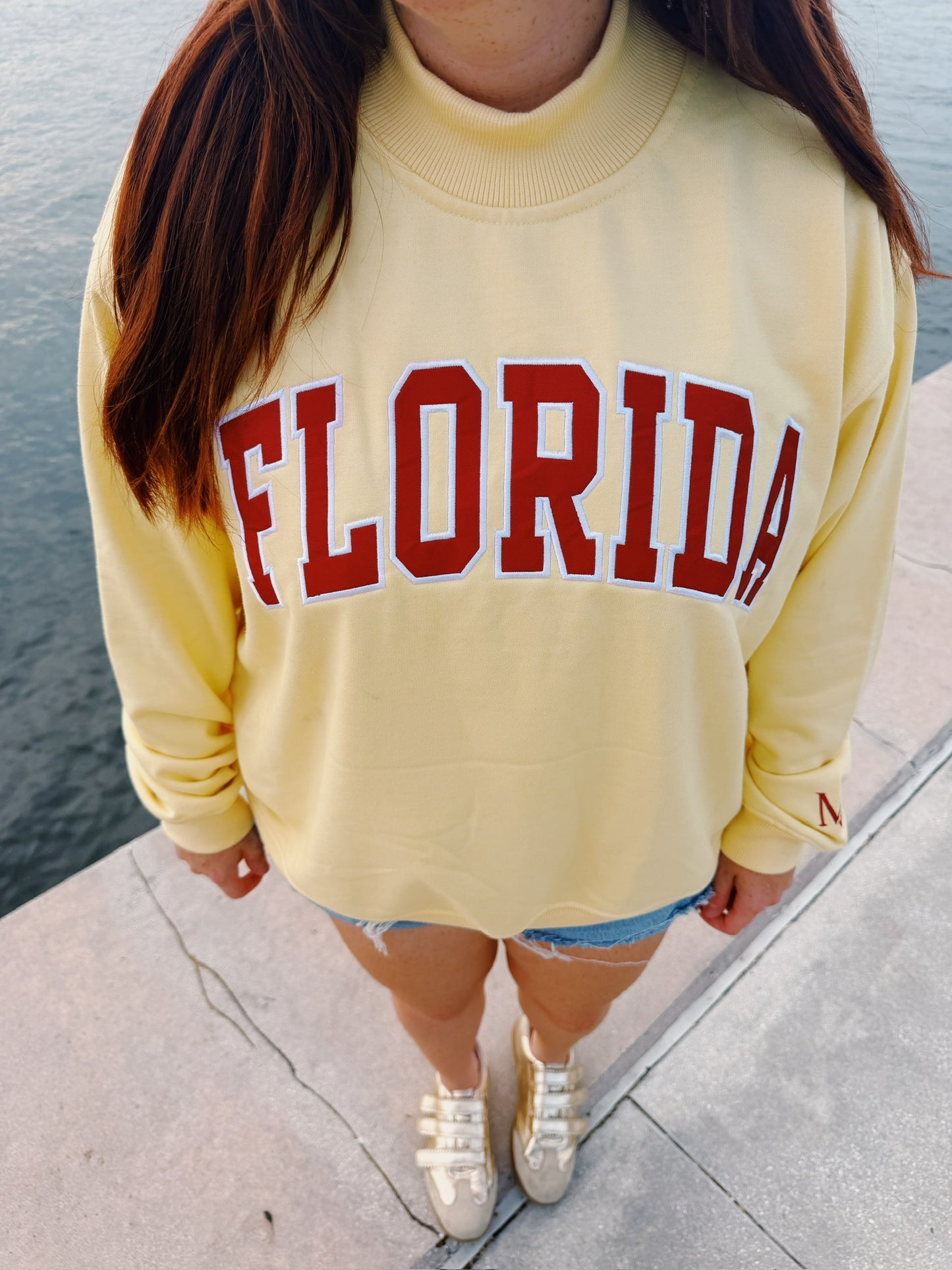 FLORIDA- GOLD WITH GARNET MOCK NECK