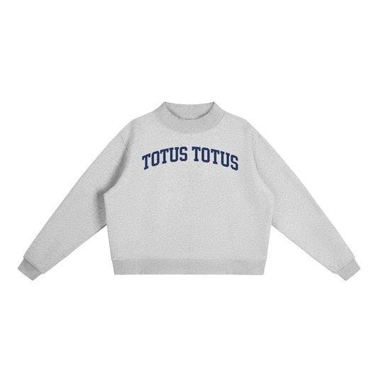 Totus Totus Essential Fleece Mock-Neck Crew Sweatshirt
