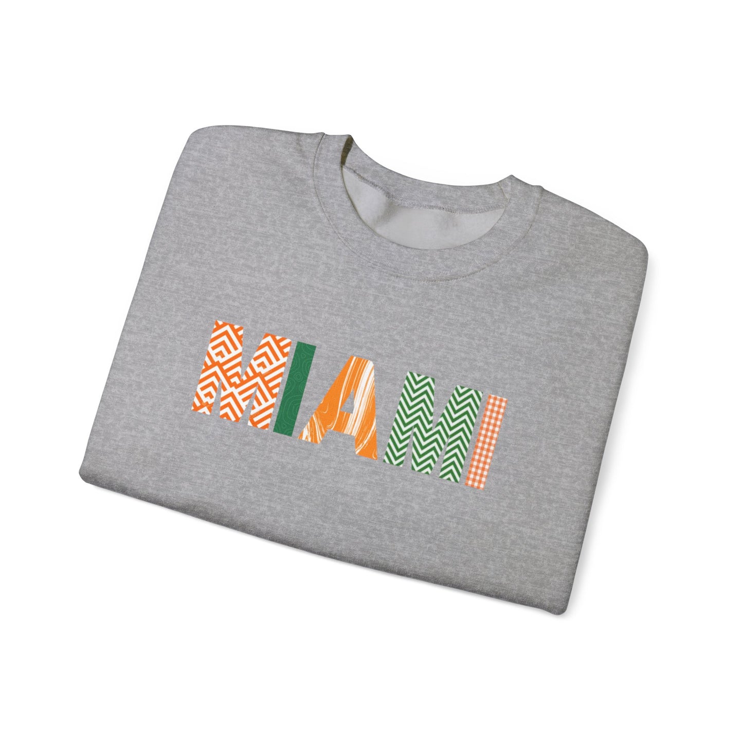 Miami Pattern Crewneck Sweatshirt — Colorful Geometric Miami Graphic