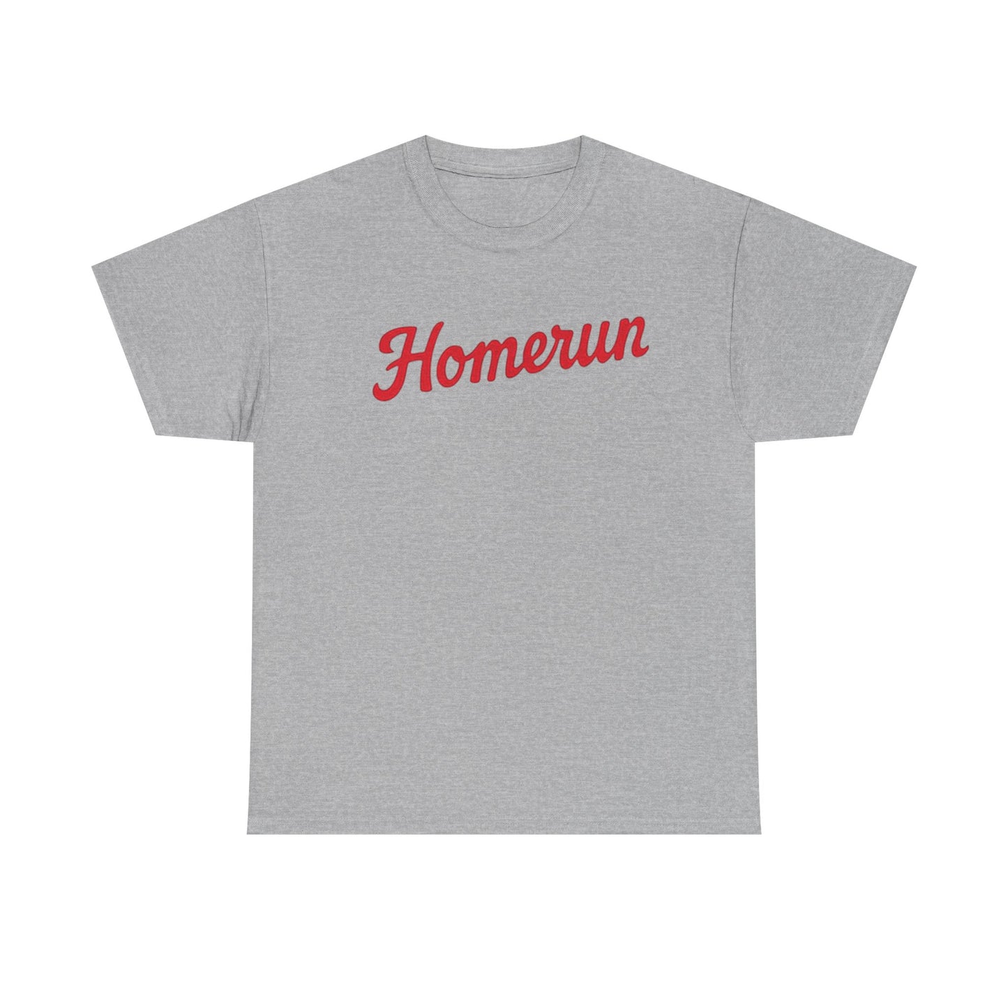 Homerun Baseball Tee — Retro Script Red Logo T-Shirt