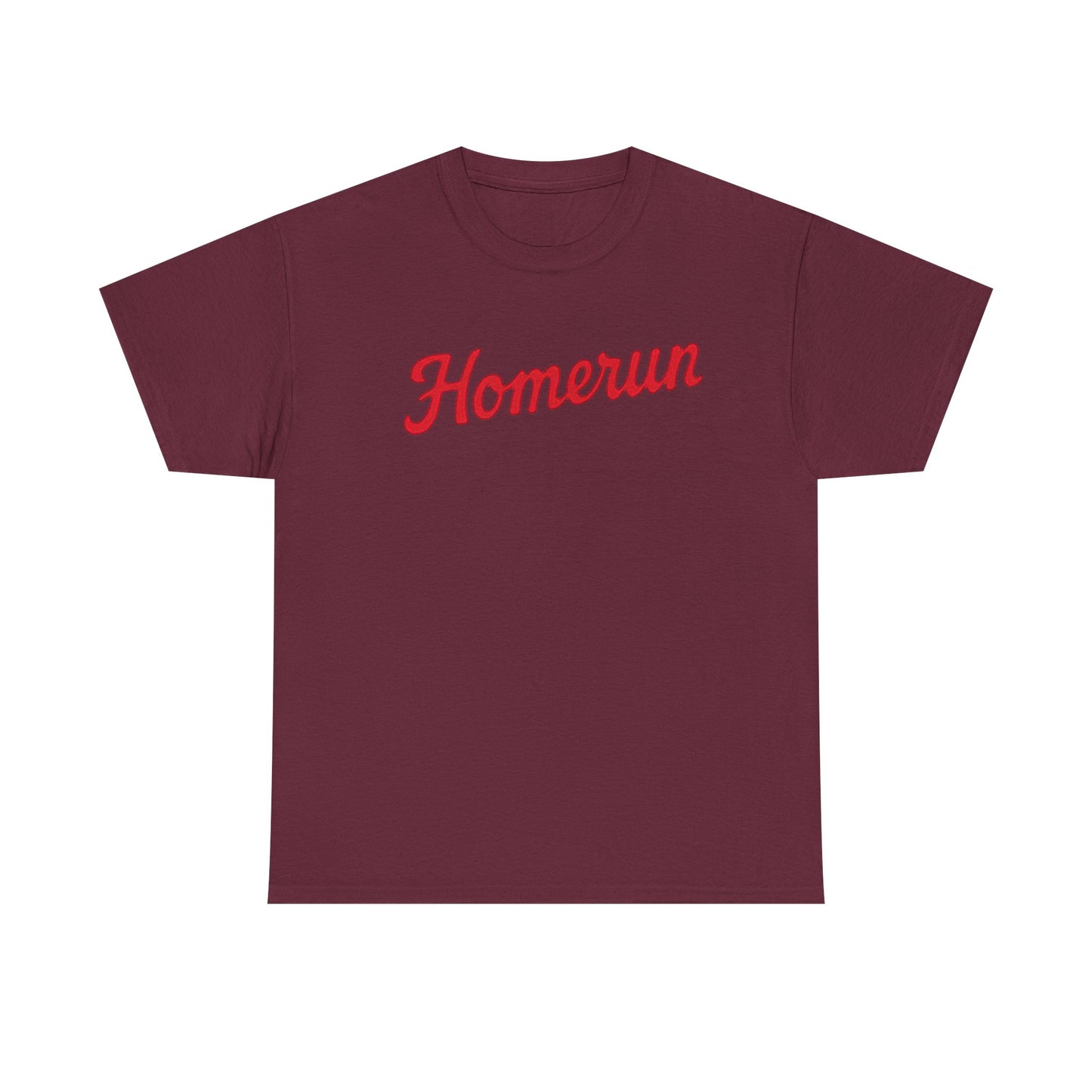 Homerun Baseball Tee — Retro Script Red Logo T-Shirt