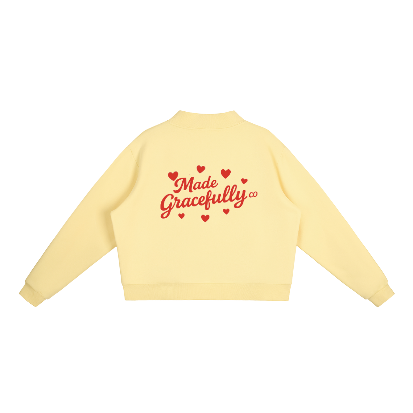 Heart Logo Fleece Mock-Neck Crew Sweatshirt