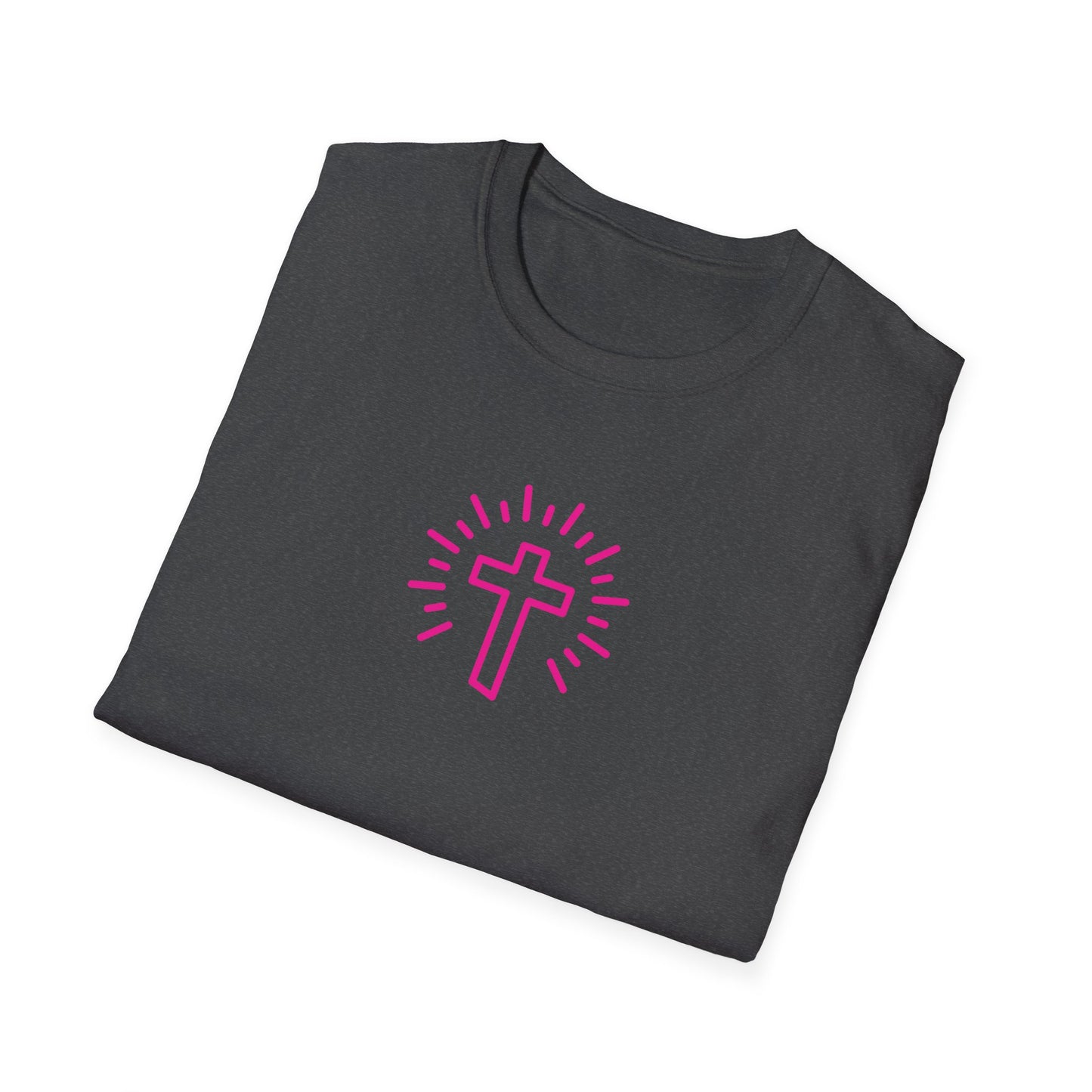 Christian Cross T-Shirt — Pink Radiant Faith Tee