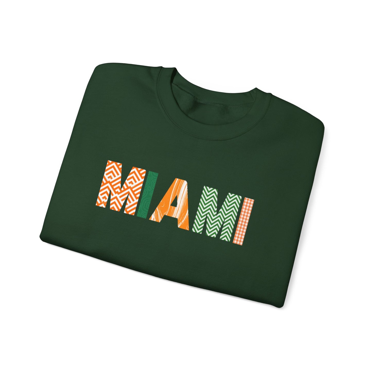 Miami Pattern Crewneck Sweatshirt — Colorful Geometric Miami Graphic