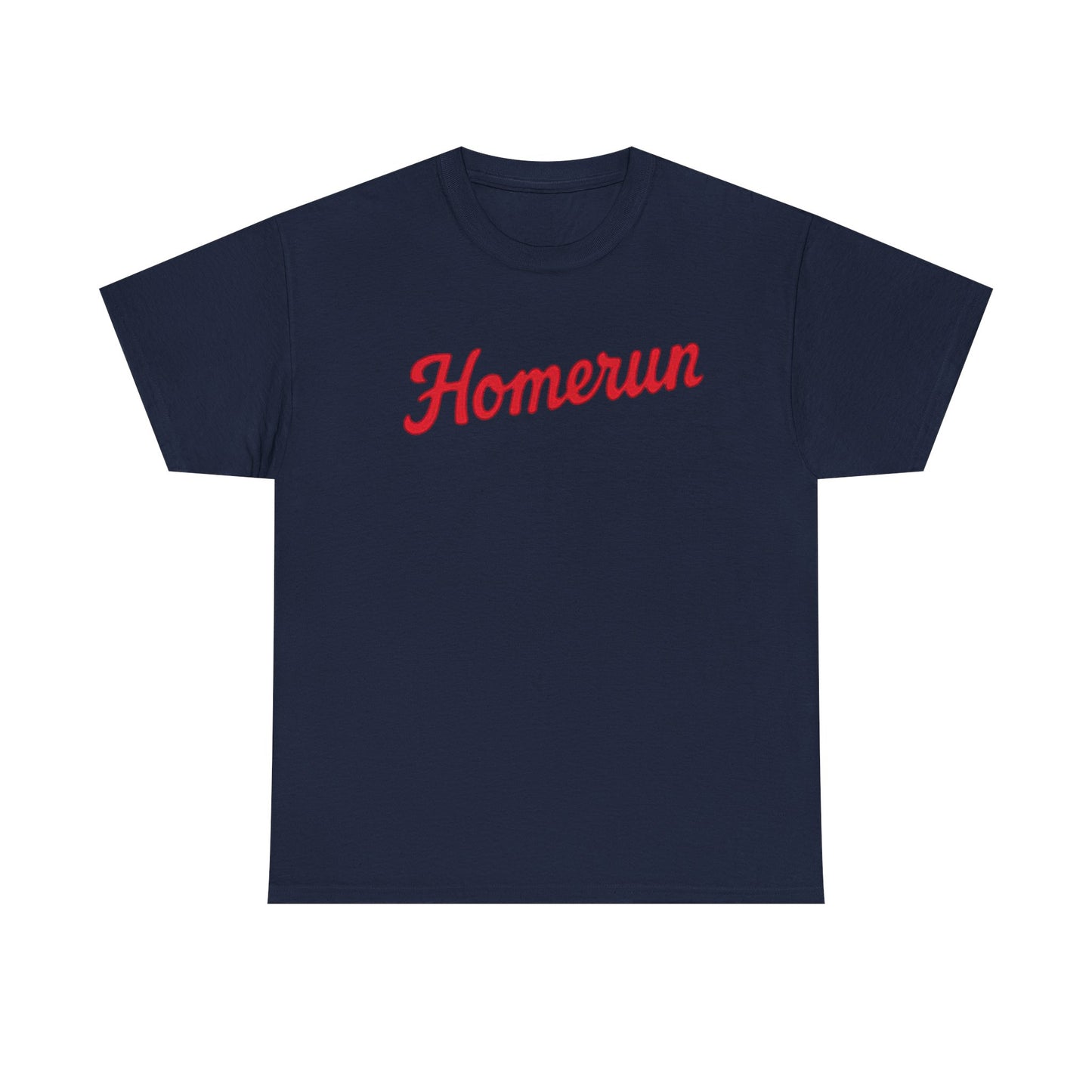 Homerun Baseball Tee — Retro Script Red Logo T-Shirt